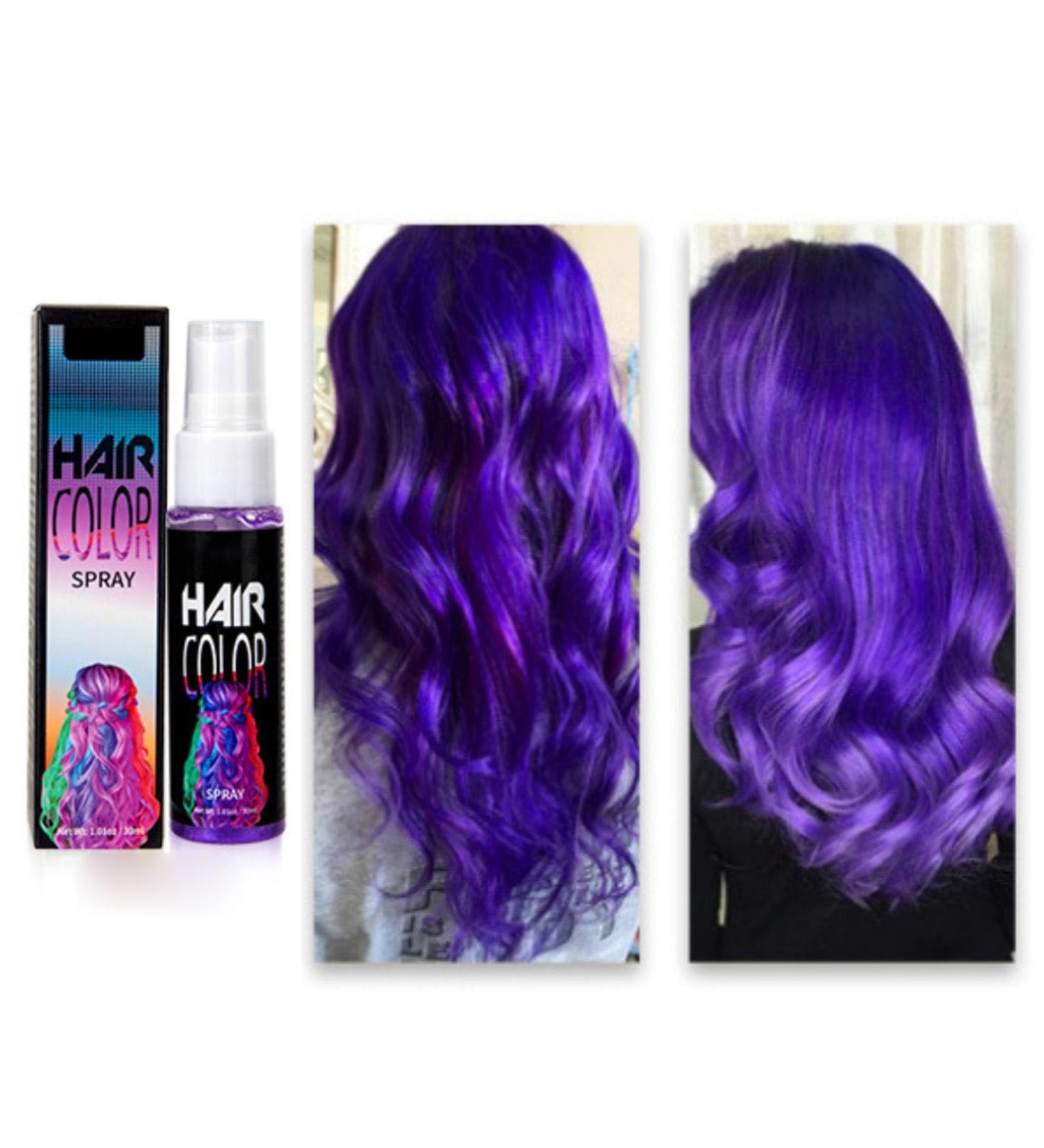 Temporary Hair Color Spray Hair Spray Color Temporary DIY Hair Color Spray Hair Spray Instant Hair Color for All Hair Types Fast-Drying (Purple 30ml) Purple 0.13 Fl Oz (Pack of 1) - Buy Online on GoSupps.com