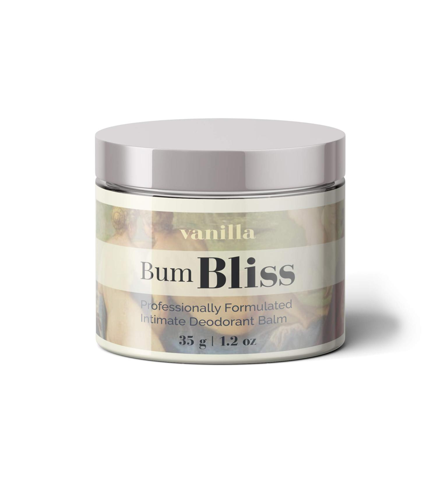 Bum Bliss Intimate Deodorant Balm -(Vanilla) Odor Neutralizer for your Bum Privates & Armpits - No Peroxide No Rinse Gentle Leave-In Formula that Works Instantly - For Fans of Comfort - Buy Online on GoSupps.com