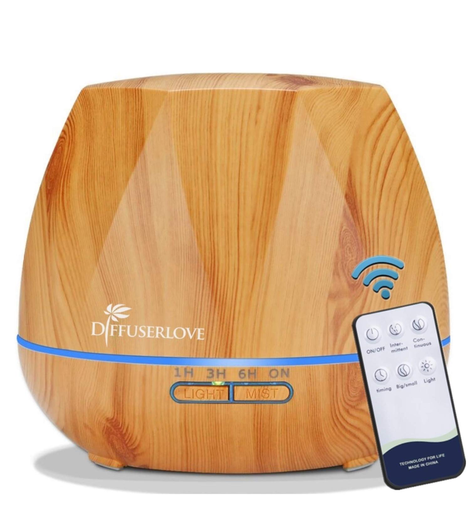 Diffuserlove 550ml Aroma Diffuser Humidifier with Remote Control | 7-Color LED & Auto Shutoff | Perfect for Spa Massage & Yoga - Buy Online on GoSupps.com