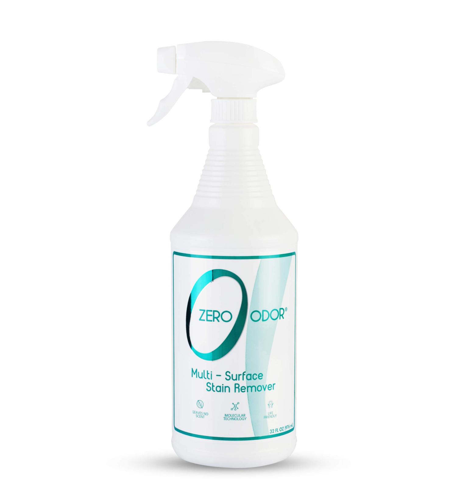 Zero Odor Stain Remover & Odor Eliminator - 32oz Multi-Surface Spray for Carpets, Rugs, Furniture & Floors - Patented Molecular Technology for Permanent Results - Buy Online on GoSupps.com