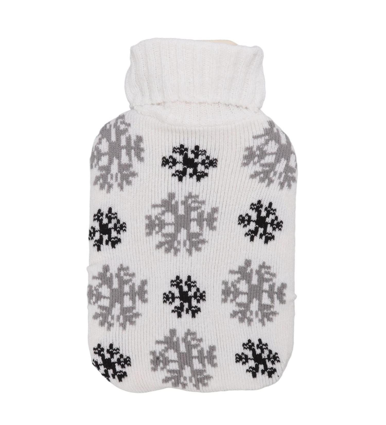 Buy 2000ml Cute Snowflake Warm Water Bottle | Knitted Lid for Kids & Adults | Keep Warm This Winter | International Shipping Available - Buy Online on GoSupps.com