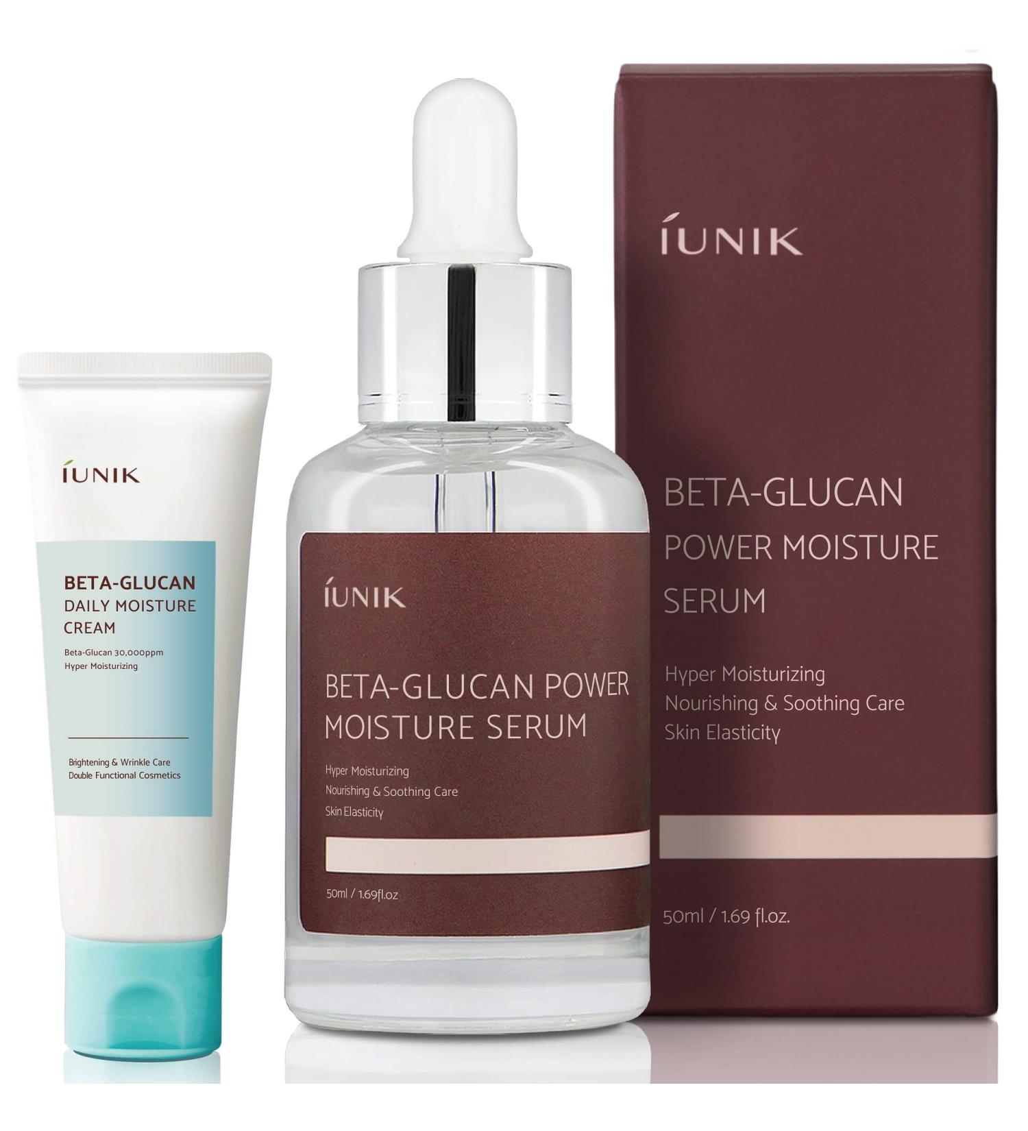 IUNIK Beta-Glucan Power Serum 400 000 ppm Intense Hydration for Dry, Mature, and Sensitive Skin Vegan Korean Skincare with Mushroom Yeast Extracts Cell Regenerating and Lifting Formula - Buy Online on GoSupps.com