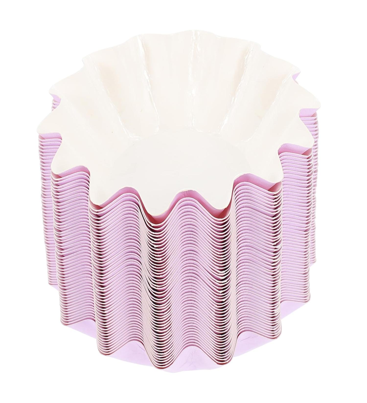 Minkissy 50 Pack Waxed Cardboard Cup Inserts for Wax Melting Warmers - 8.9x8.5x2.8cm Violet Silicone Shell PET-Coated Paper - Buy Online on GoSupps.com