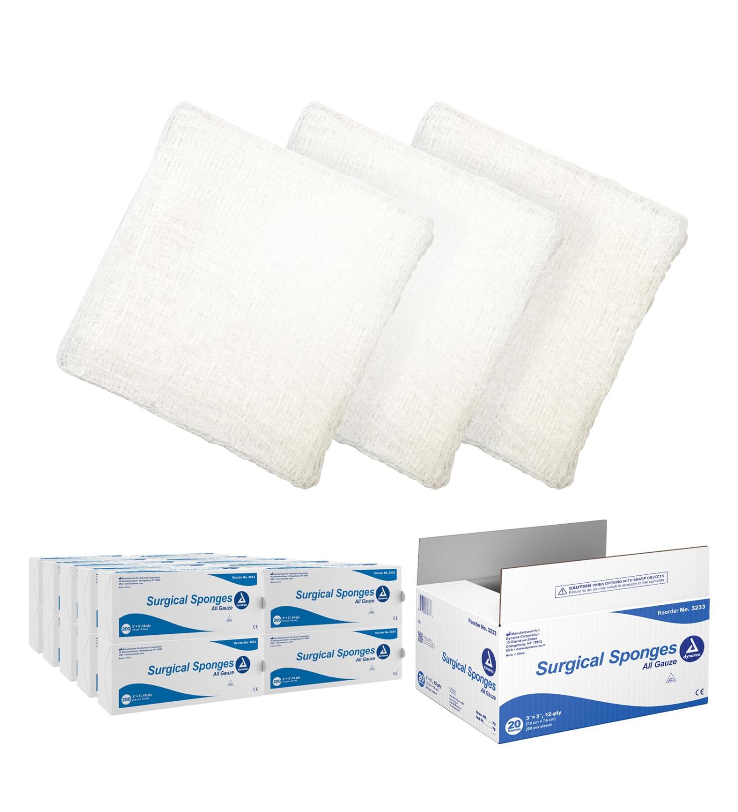 Buy Dynarex Surgical Gauze Sponge 3x3 Inch - 20 Count | Fast International Shipping - Buy Online on GoSupps.com