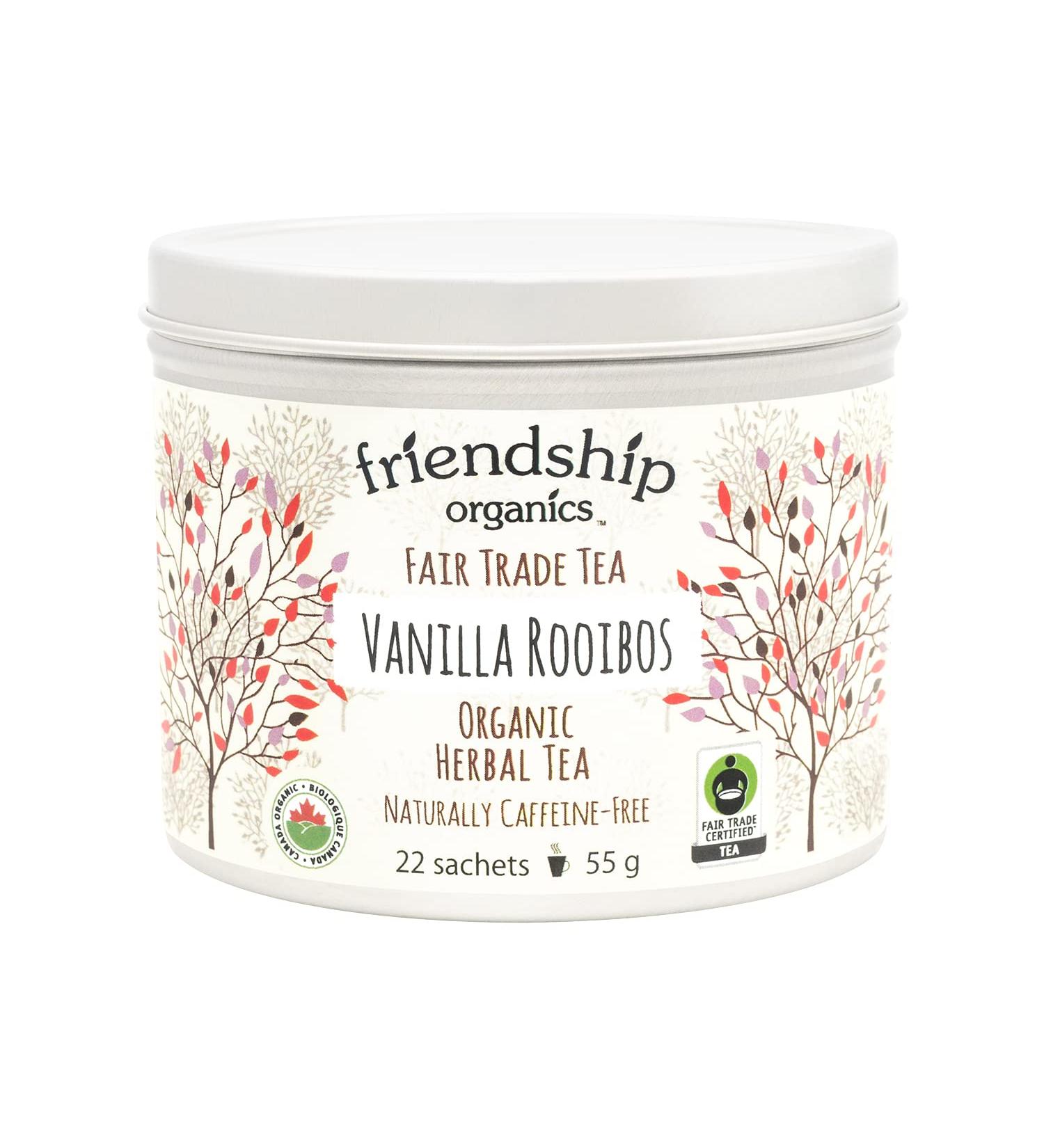 Friendship Organics Vanilla Rooibos Tea Bags Organic and Fair Trade Herbal 22 Count 22 Count (Pack of 1) - Buy Online on GoSupps.com