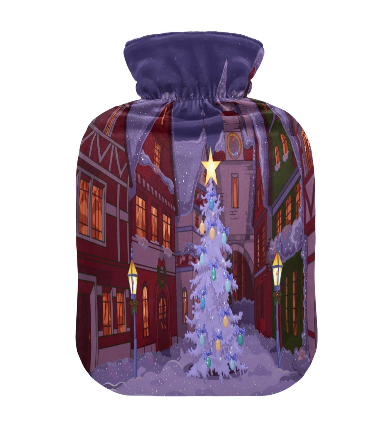 Buy Christmas Street 2L Hot Water Bottle with Cover - Pain Relief & Bed Warmer for Women - Buy Online on GoSupps.com