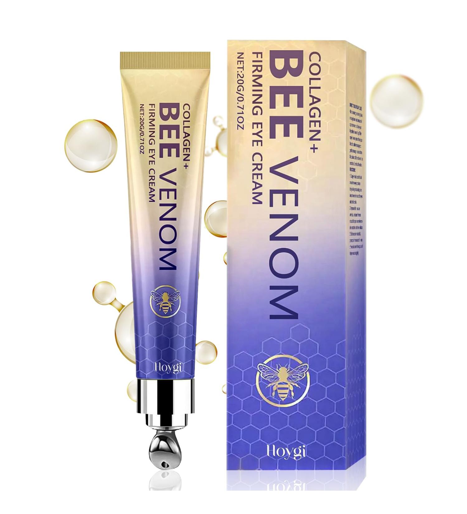 Znnhnn Collagen Bee Venom Eye Cream Roll Eye Cream for Wrinkles and Dark Circles Eye Care Bee Venom Wake Up Eye Cream Flysmus Bee Venom Eye Cream Dark Circles Removal - Buy Online on GoSupps.com