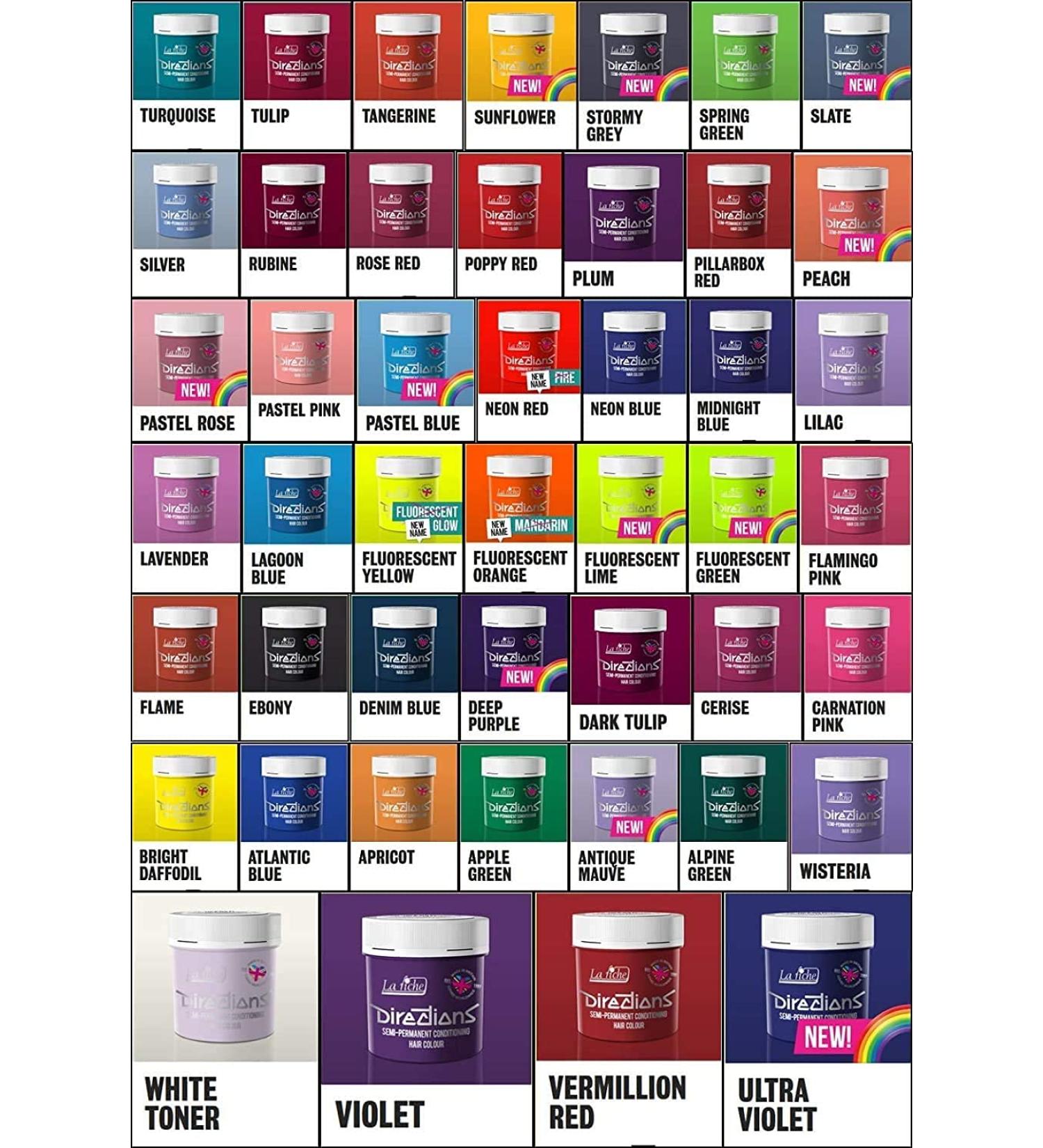 6 x TUBS DIRECTIONS Hair Dye/Colour CHOOSE ANY COLOURS - Buy Online on GoSupps.com