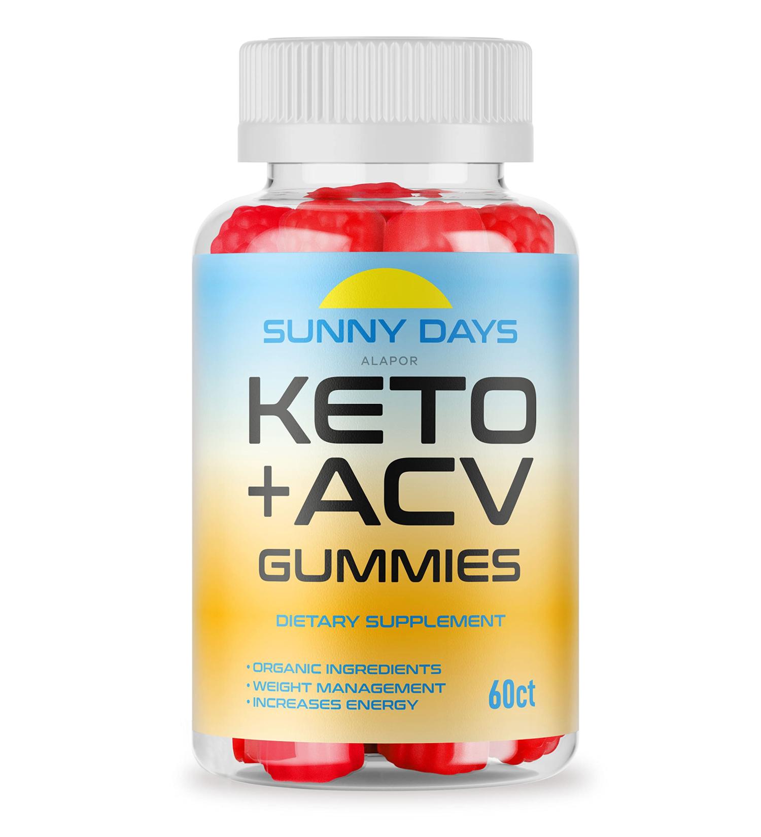 Alapor Sunny Days Keto ACV Gummies - 30 Days Supply of New Sunny Day Plus Apple Cider Vinegar Gummys - Buy Online on GoSupps.com