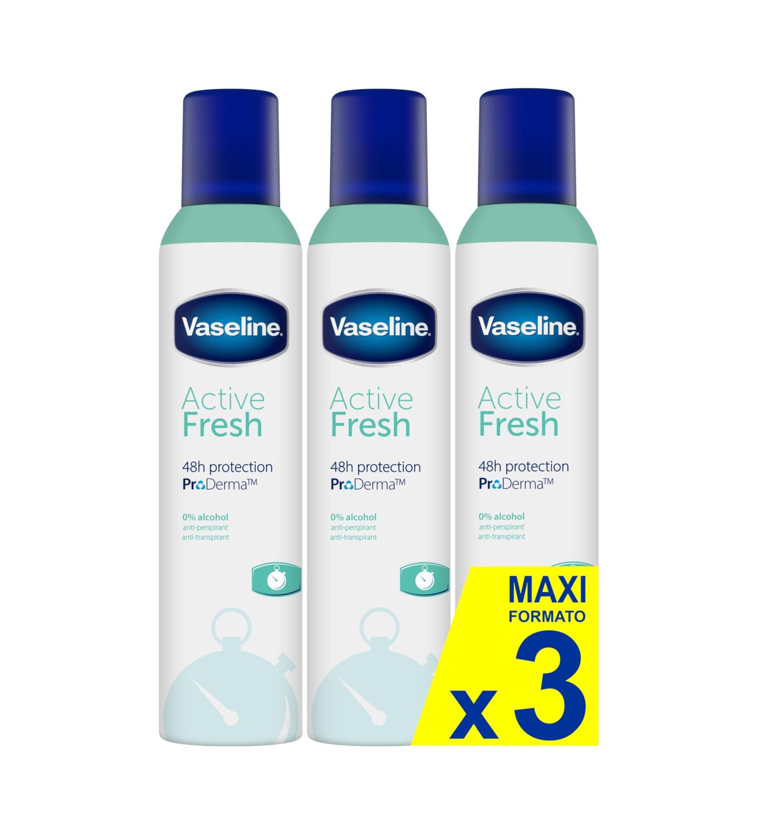  Vaseline Vaseline Active Fresh 48h 250ml | 0% d'alcool (pack de 3) - Buy Online on GoSupps.com