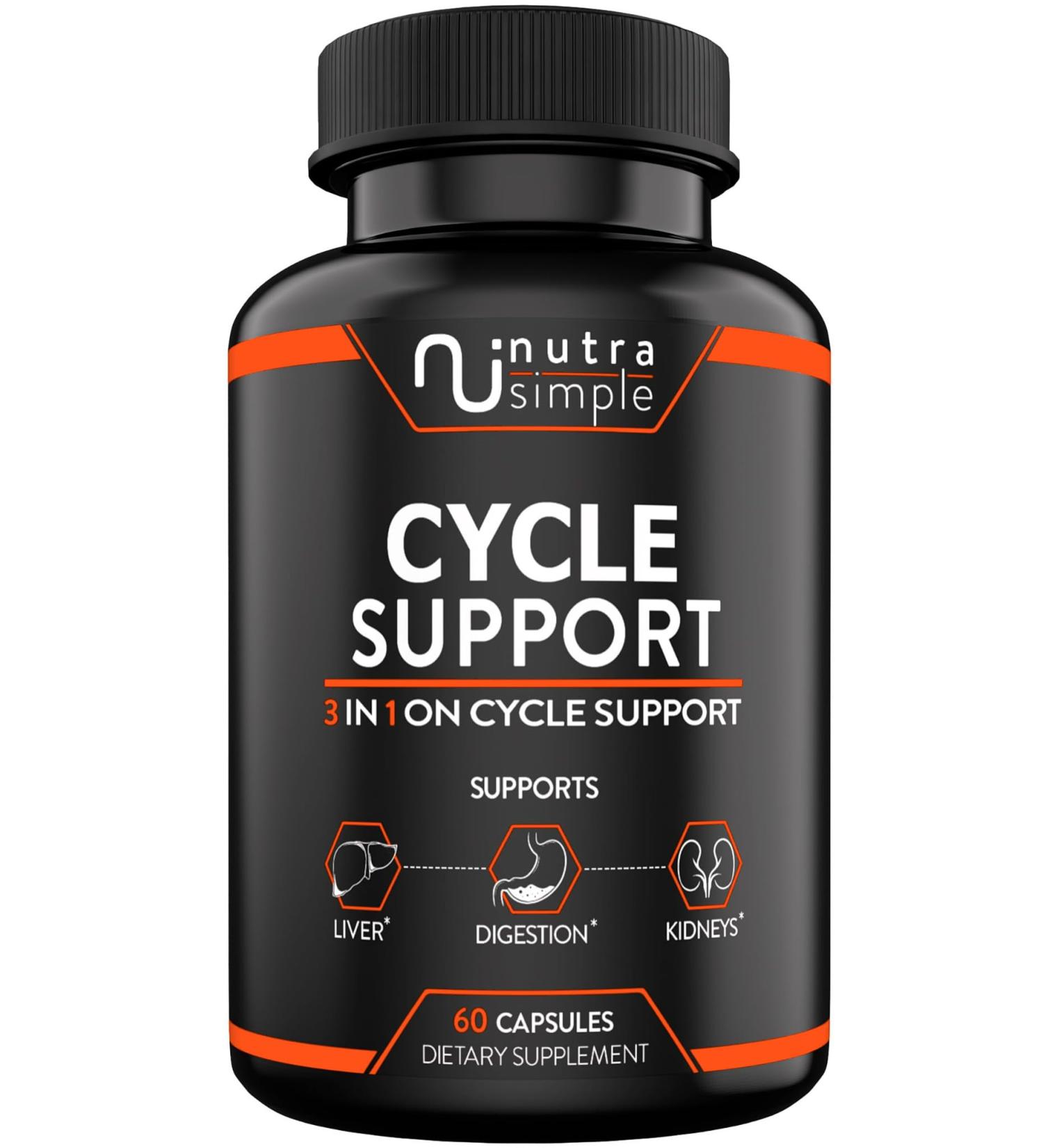 Cycle Support Supplement for Men & Women - Natural Liver Cleanse Detox & Repair - Gut Health & Kidney Support with Milk Thistle Beet Root Dandelion Choline Artichoke Extract - 60 Capsules - Buy Online on GoSupps.com