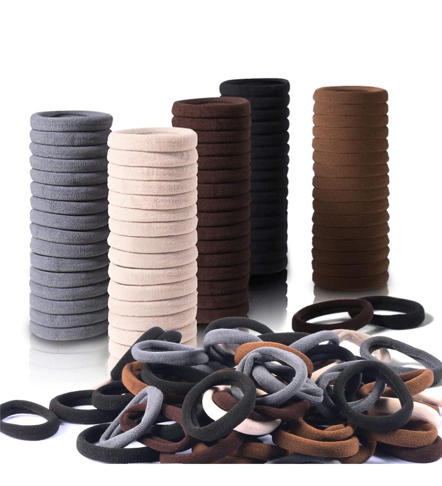 120 Pcs Thick Seamless Hair Ties for Women & Girls - No Damage Hair Ties Set for Thick Hair (Brunette Brown) - Buy Online on GoSupps.com