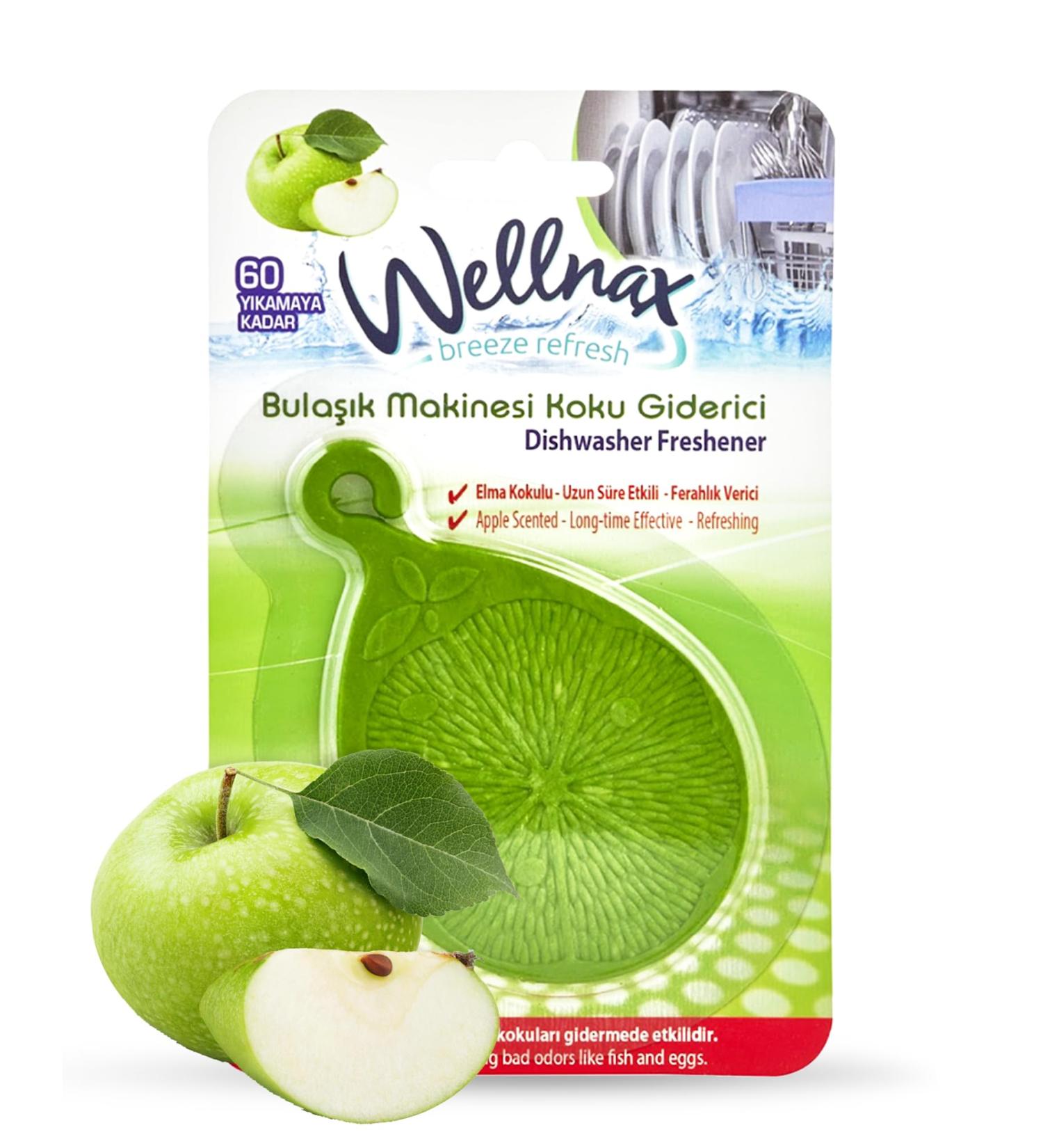 Wellnax Green Apple Dishwasher Cleaner & Deodorizer - 60 Wash Cycle Freshener Odor Eliminator & Spot Prevention - Buy Online on GoSupps.com