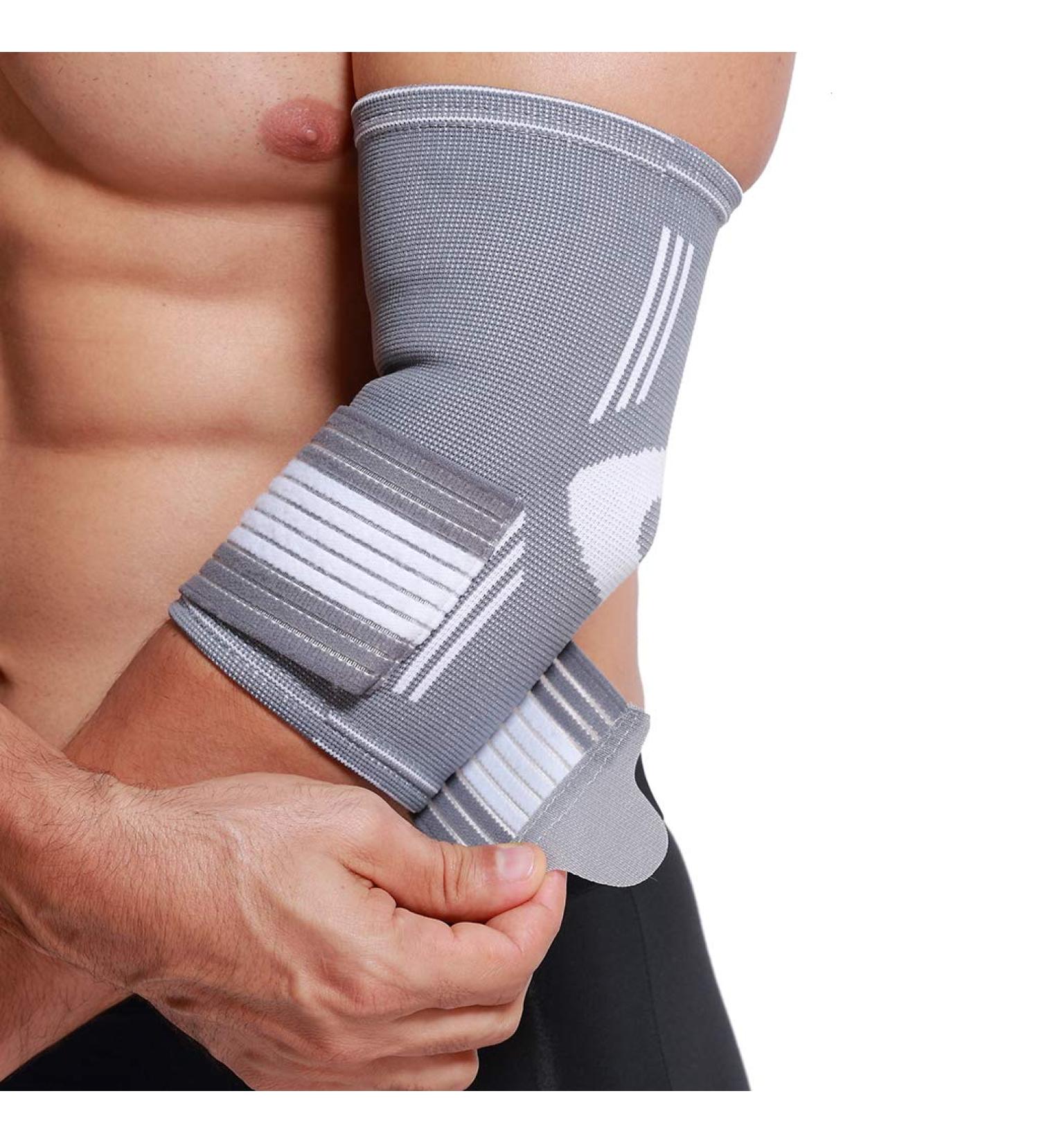 Neotech Care Elbow Brace Support Sleeve - Adjustable Compression Strap - Gray, Size M - Buy Online on GoSupps.com