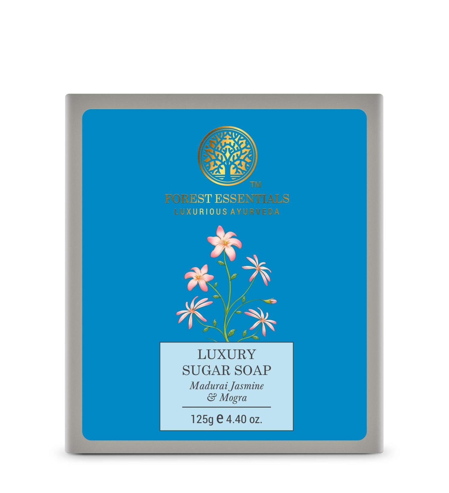 Buy Forest Essentials Luxury Sugar Soap - Madurai Jasmine & Mogra 125g | International Shipping Available - Buy Online on GoSupps.com