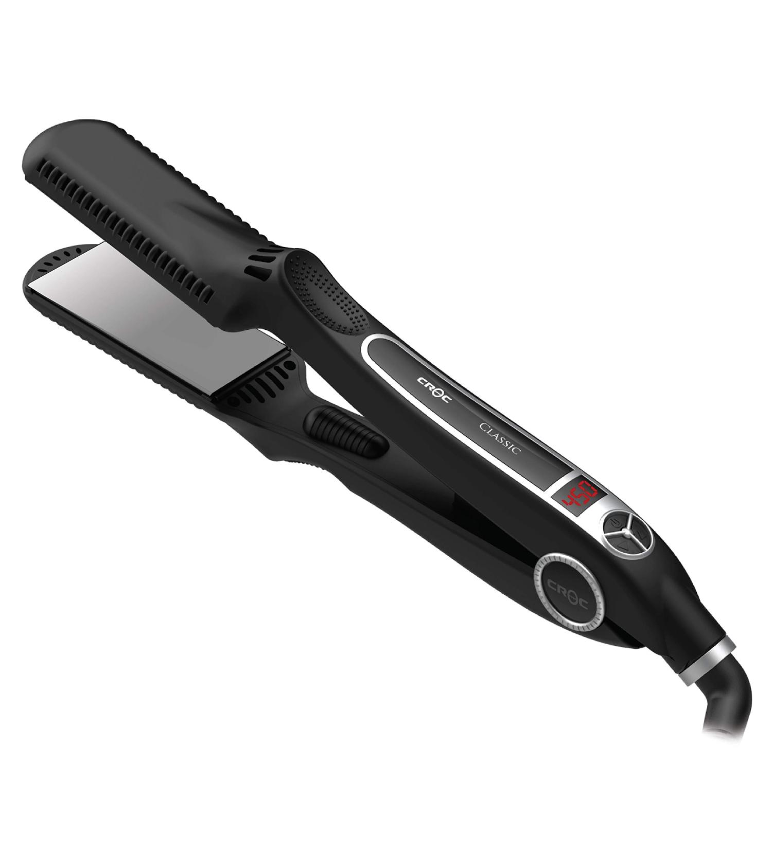 Titanium Flat Iron 1.5 Inch - CROC Classic Silver for Smooth & Sleek Hair - Buy Online on GoSupps.com