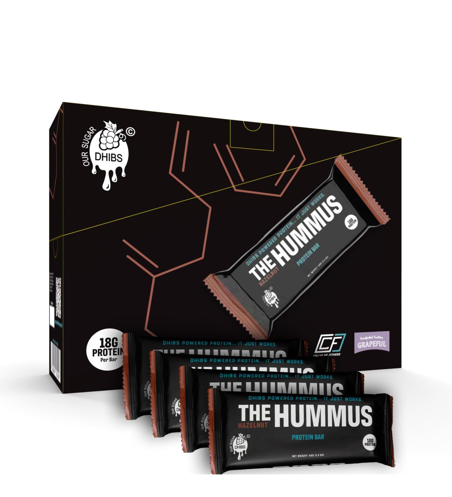 12 Bars | The Hummus Hazelnut Protein Bar | 18g Plant Based Protein | Zero GMO | Dairy Free | No Added Sugar or Additives - Buy Online on GoSupps.com