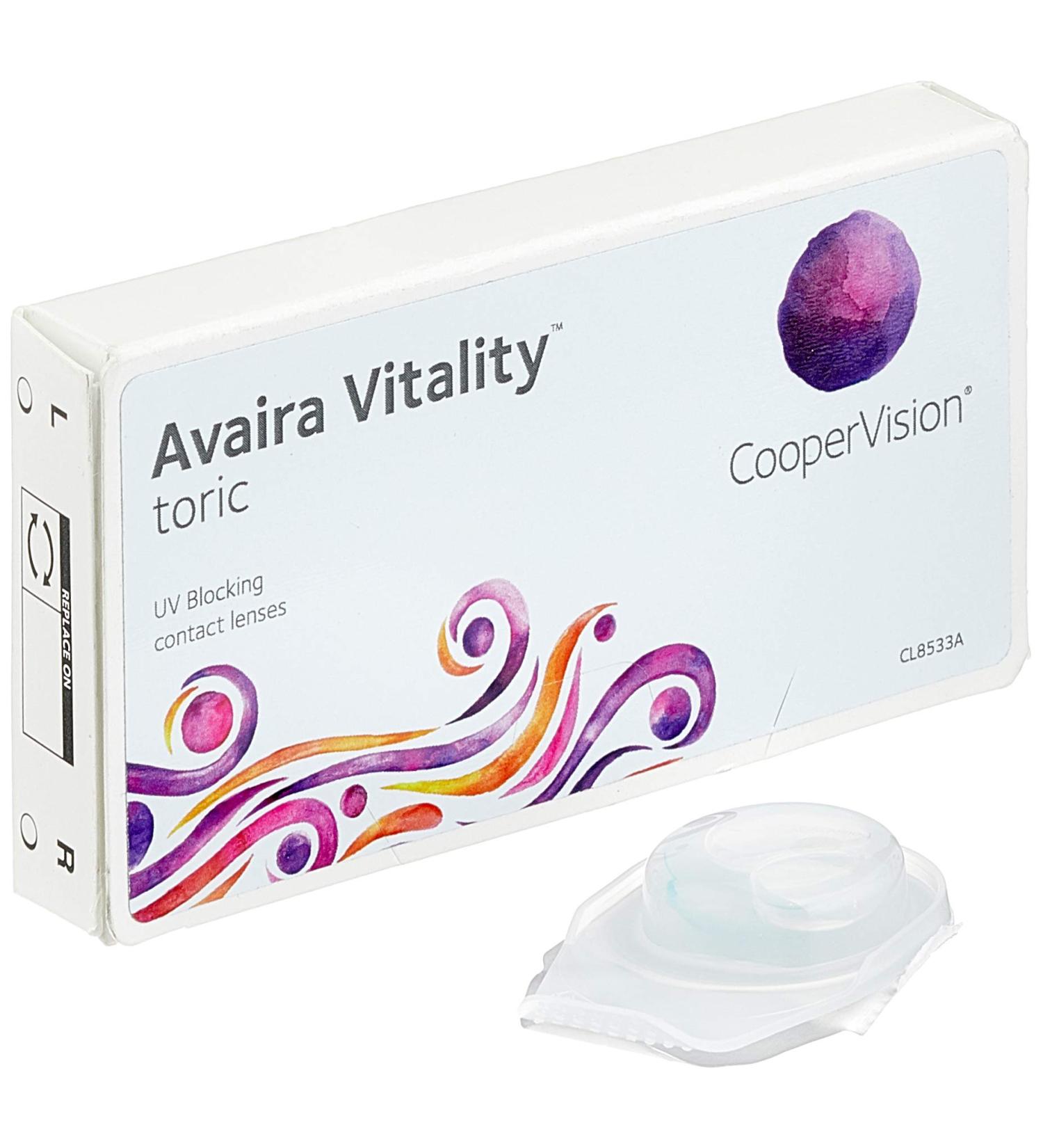 CooperVision Avaira Vitality Toric Contact Lenses - 6 Pack BC 8.5mm DIA 14.5mm Cyl -2.25 Axis 120 - Buy Internationally - Buy Online on GoSupps.com