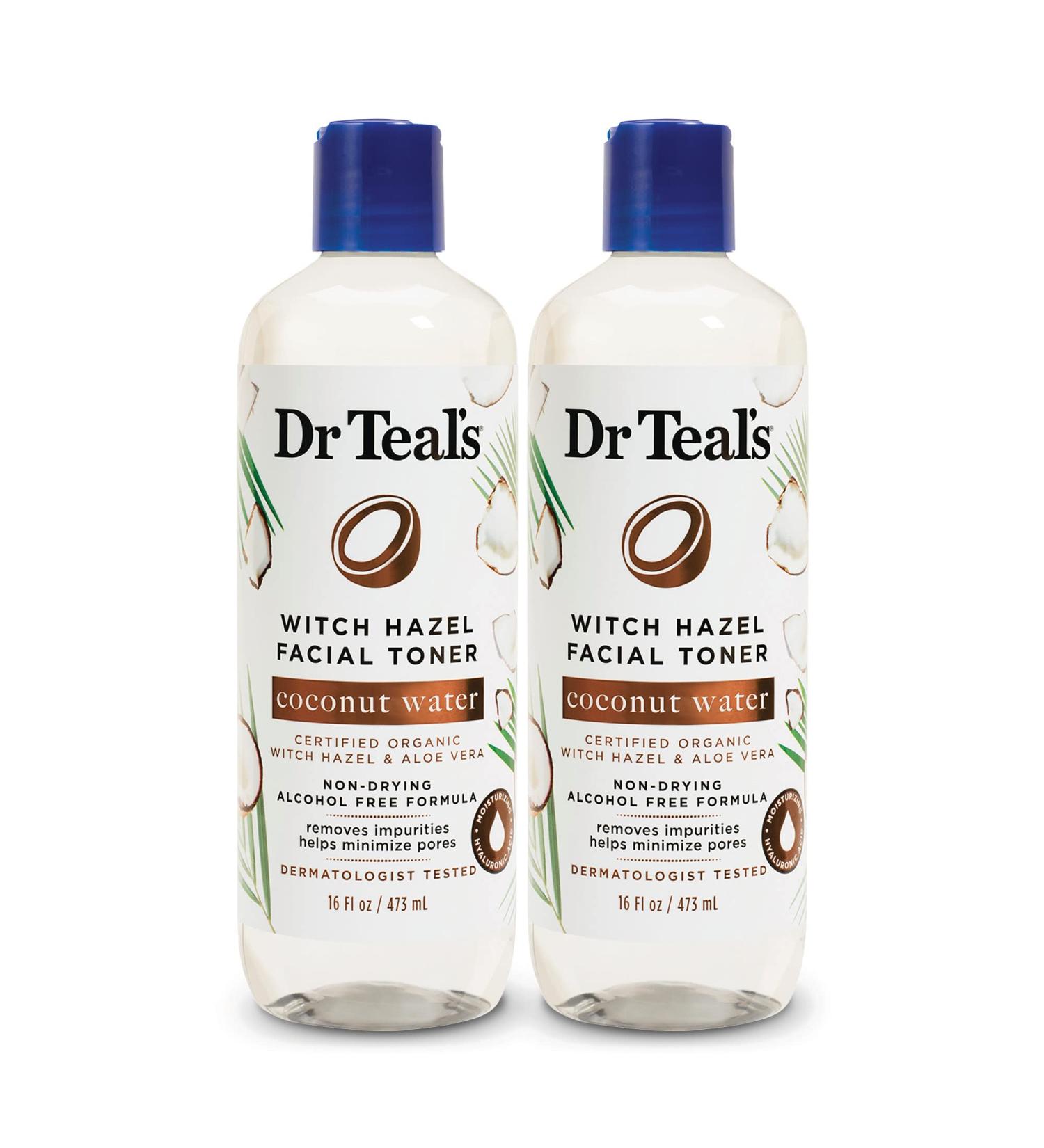 Dr Teal's Witch Hazel Coconut Water Facial Toner 16 fl oz - Pack of 2 - Buy Online on GoSupps.com