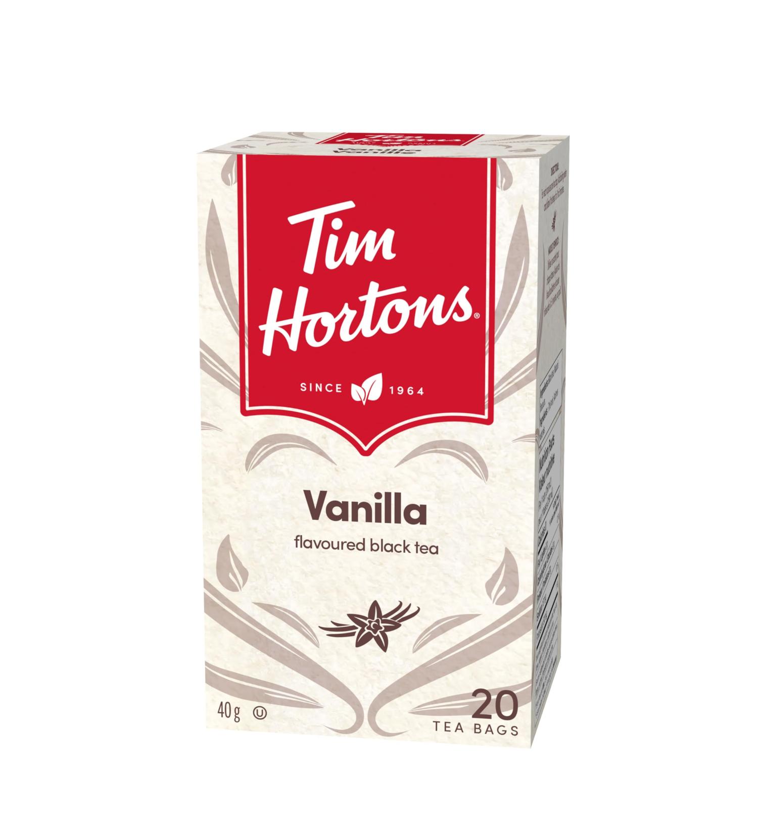 Tim Hortons Vanilla Black Tea Bags Flavoured Black Tea 20 Count