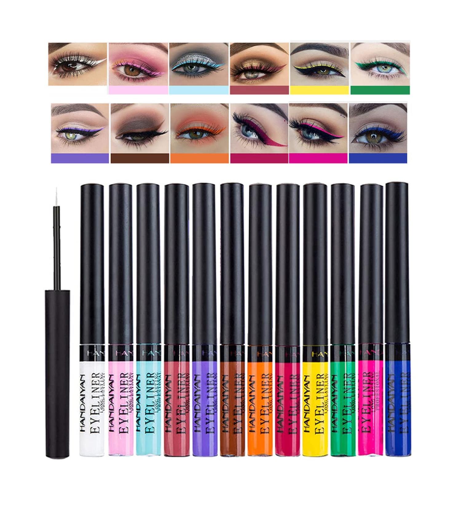 Liquid Eyeliner Set - 12 Matte Colors Highly Pigmented & Smudge-Free | International Shipping - Buy Online on GoSupps.com