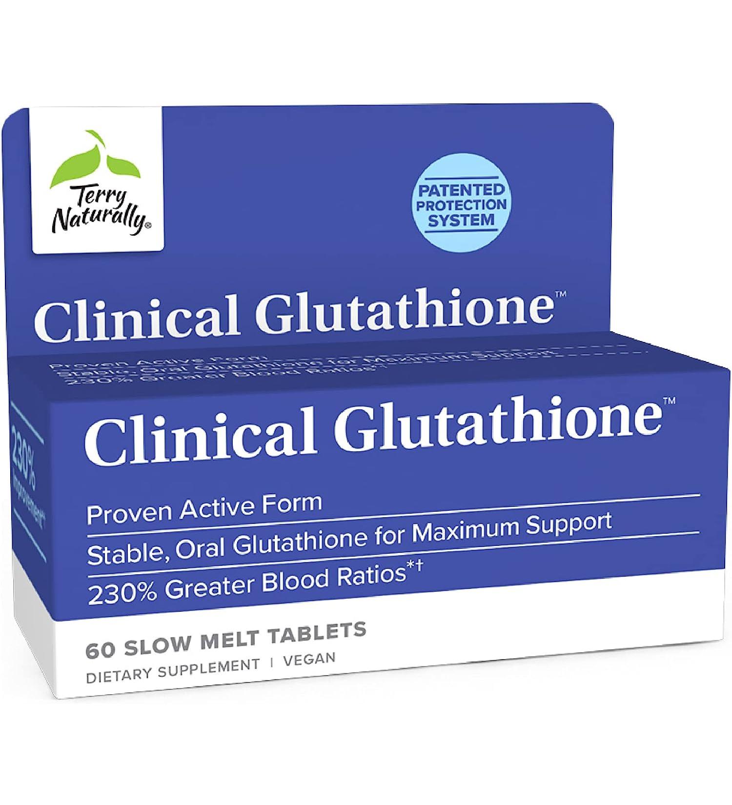 Terry Naturally Clinical Glutathione 60 Slow Melt Tablets | Powerful Antioxidant Support - Buy Online on GoSupps.com