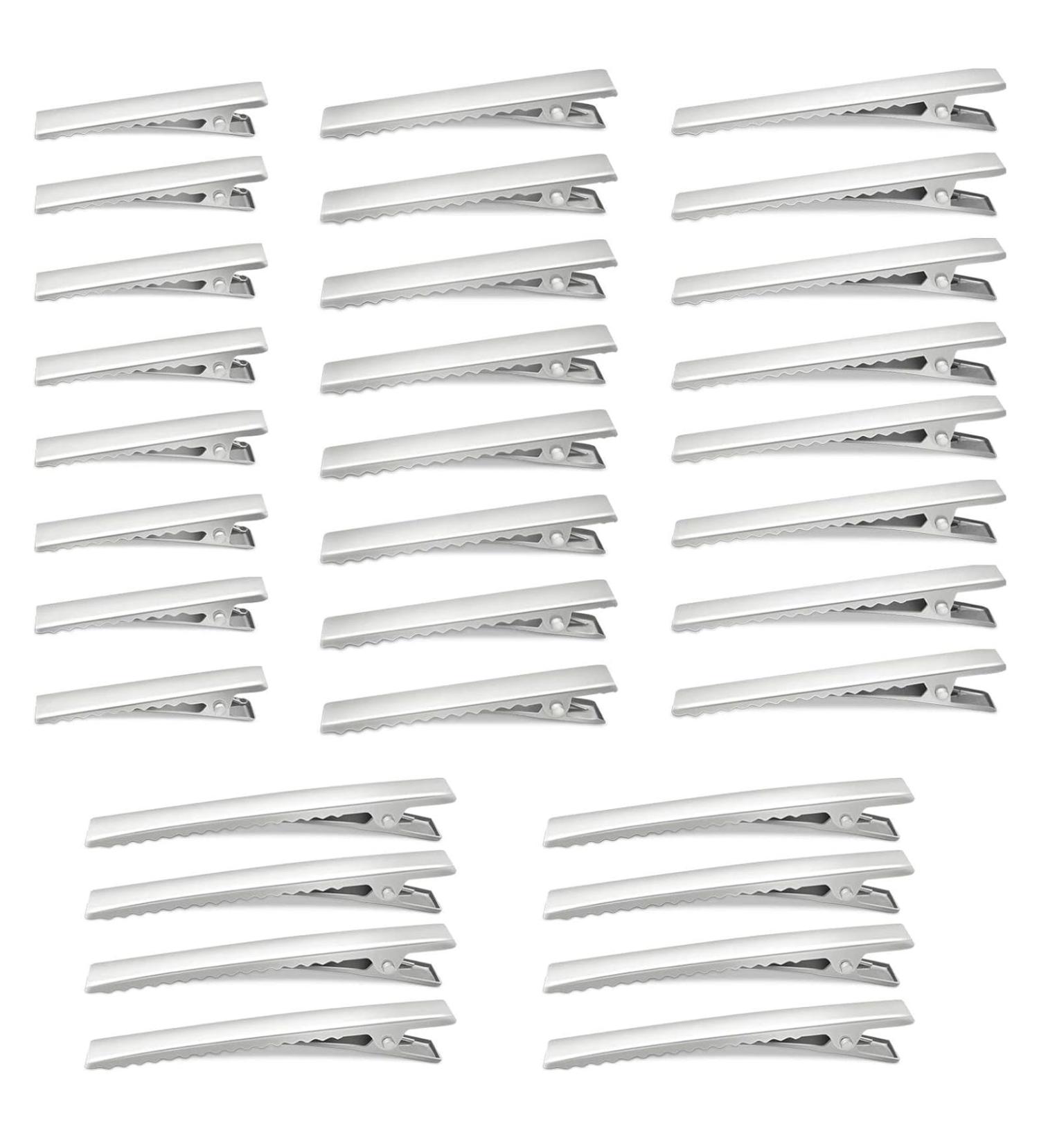 32 Pieces Crocodile Alligator Hair Clips Metal Alligator Clips Non Slip DIY Accessories for Hair 46mm 56mm 66mm 76mm Barrette for Women and Girls Silver - Buy Online on GoSupps.com