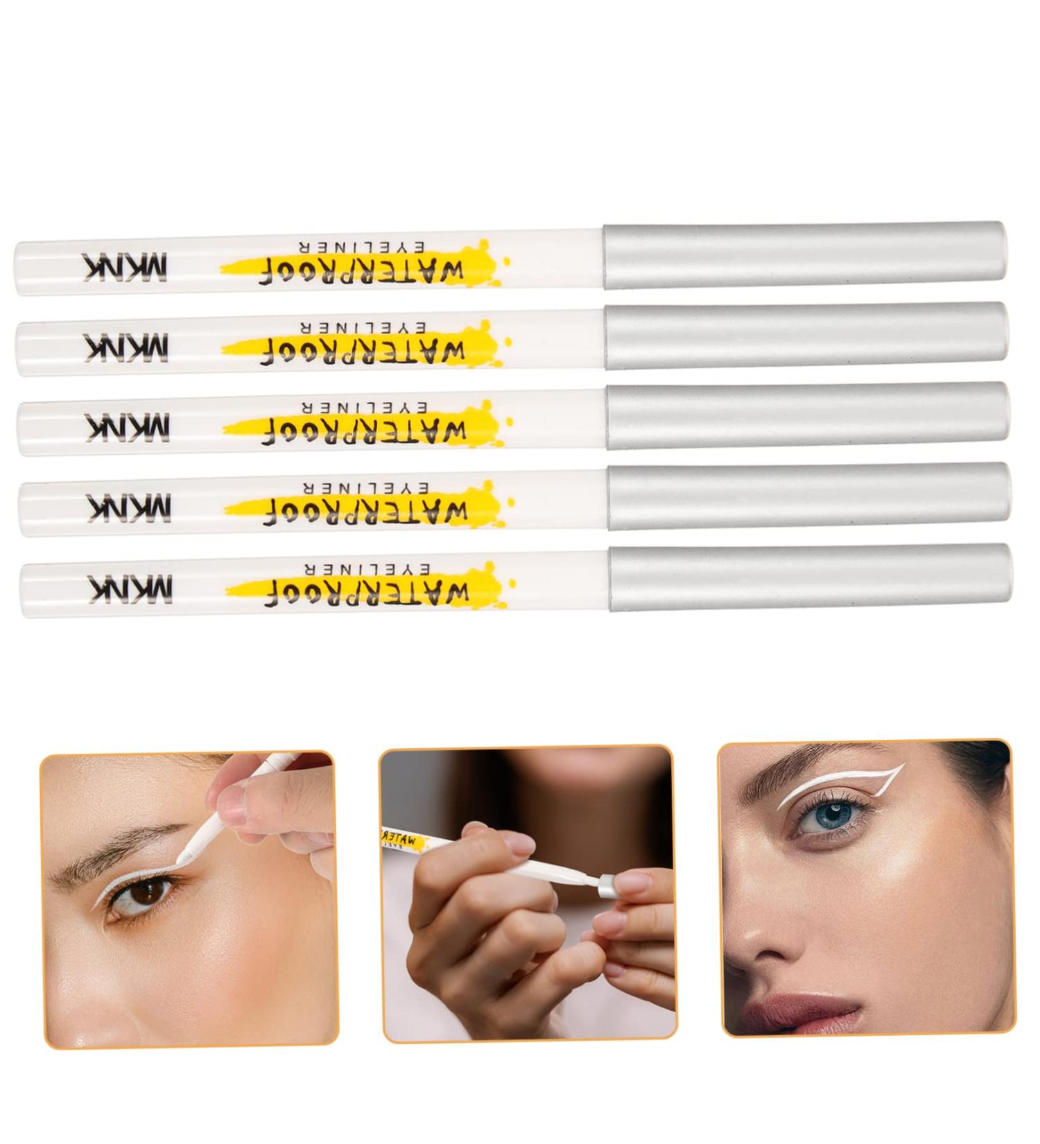 Housoutil 5pcs White Lying Silkworm Pen Eyeshadow Stick Eye Makeup Tools Eye Shadow Makeup Cosmetics Matte Set - Buy Online on GoSupps.com