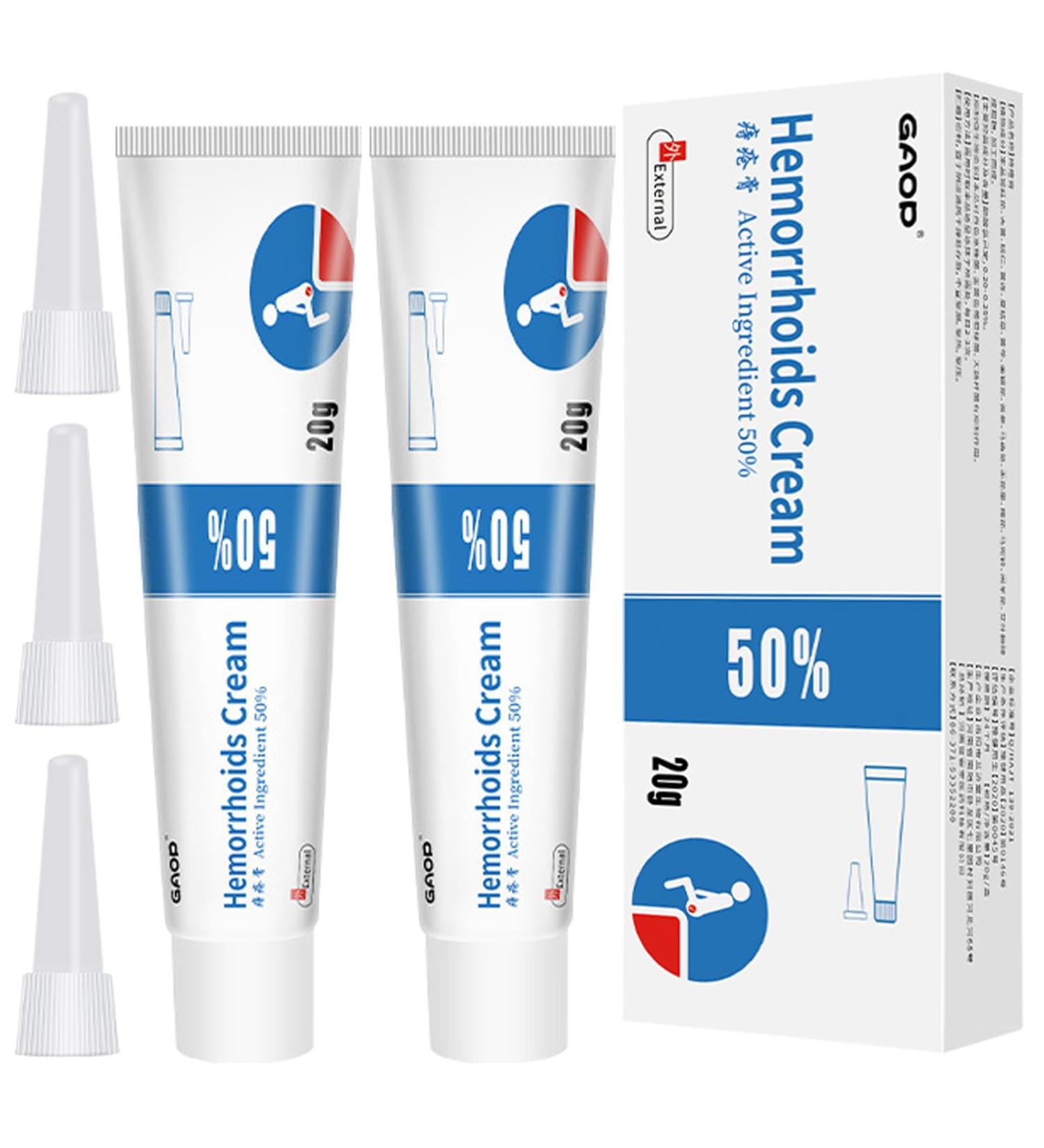 KYZTMHC GAOP Hemorrhoid Crema 50% Hemorrhoids Ointment Natural Soothe Herbal Hemorrhoid Ointment Herbal Hemorrhoids Relief Cream for Men & Women (2pcs) - Buy Online on GoSupps.com