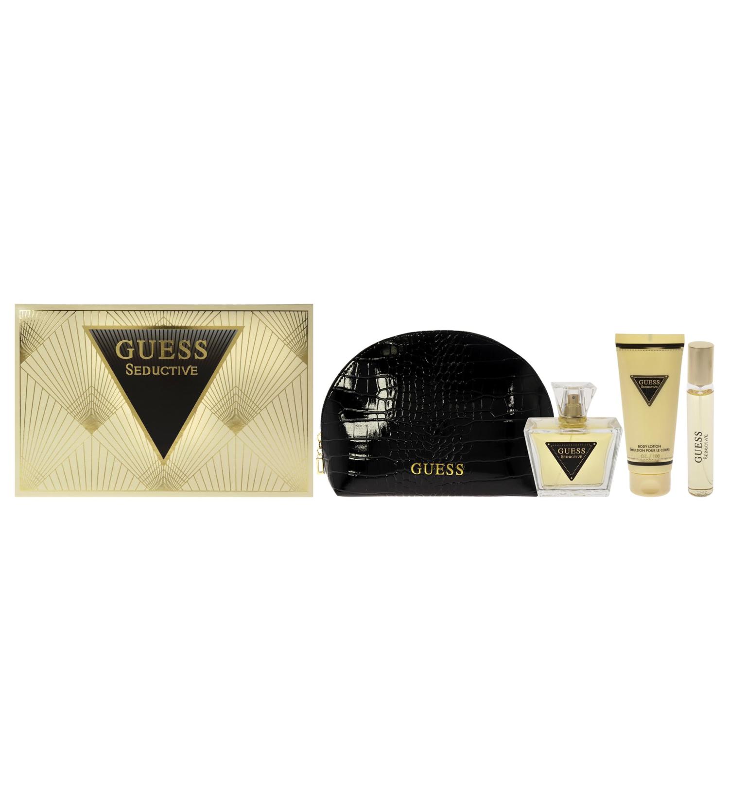 Guess Seductive 2.5oz EDT Spray 0.5oz EDT Spray 3.4oz Body Lotion Pouch Women 4 Pc Gift Set - Buy Online on GoSupps.com