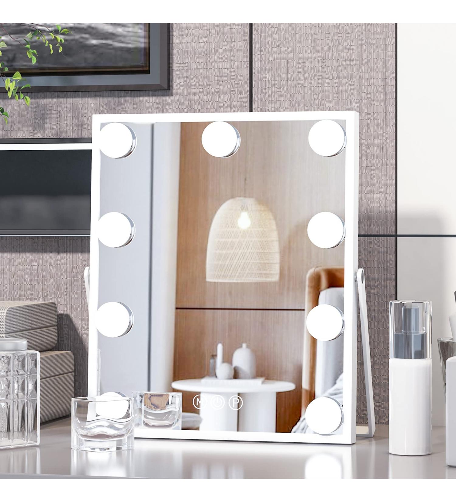 CASSILANDO Hollywood Vanity Mirror with Lights - 9 LED Bulbs, 3 Color Modes, Smart Touch Control - Buy Online on GoSupps.com