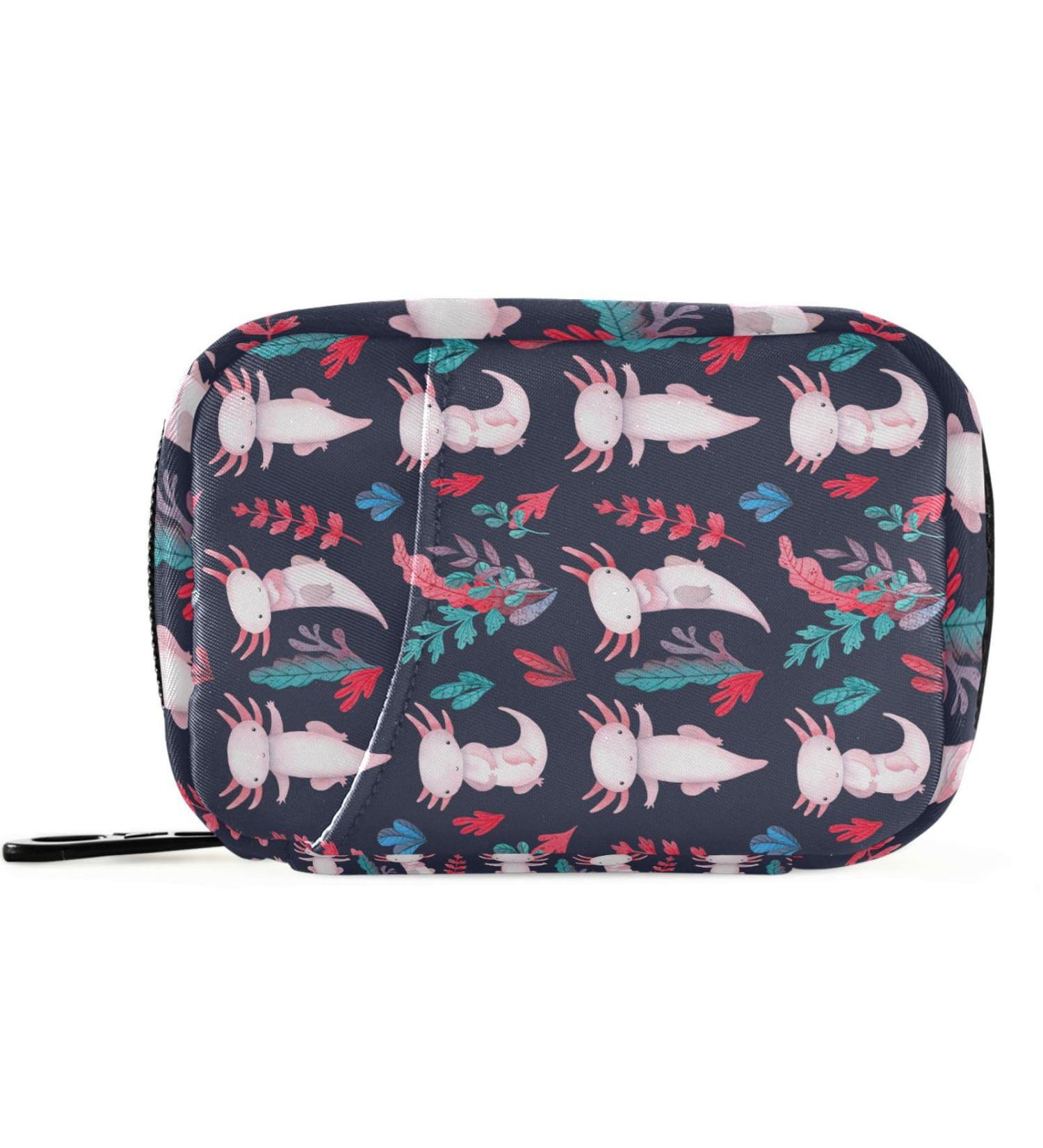 Buy Pfrewn Axolotl Pill Organizer Case - 7 Day Travel Pill Box for Vitamins & Supplements - Cute Zipper Pouch | Portable & Lightweight - Buy Online on GoSupps.com