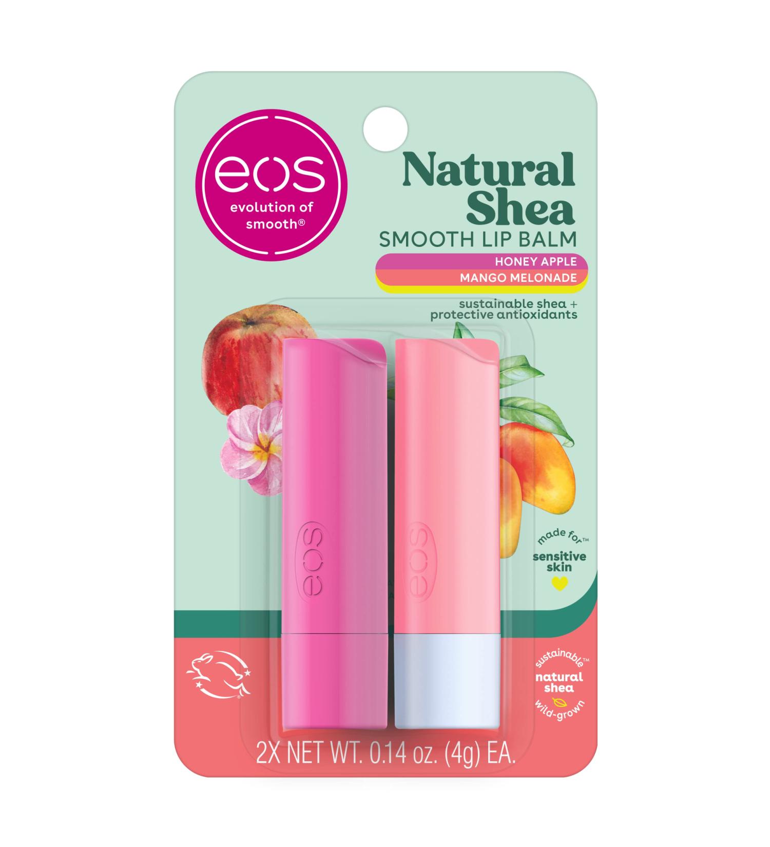 eos Natural Shea Lip Balm Honey Apple & Mango Melonade All-Day Moisture Lip Care Products 0.14 oz 2-Pack Honey Apple + Mango Melonade 0.14 Ounce (Pack of 2) - Buy Online on GoSupps.com