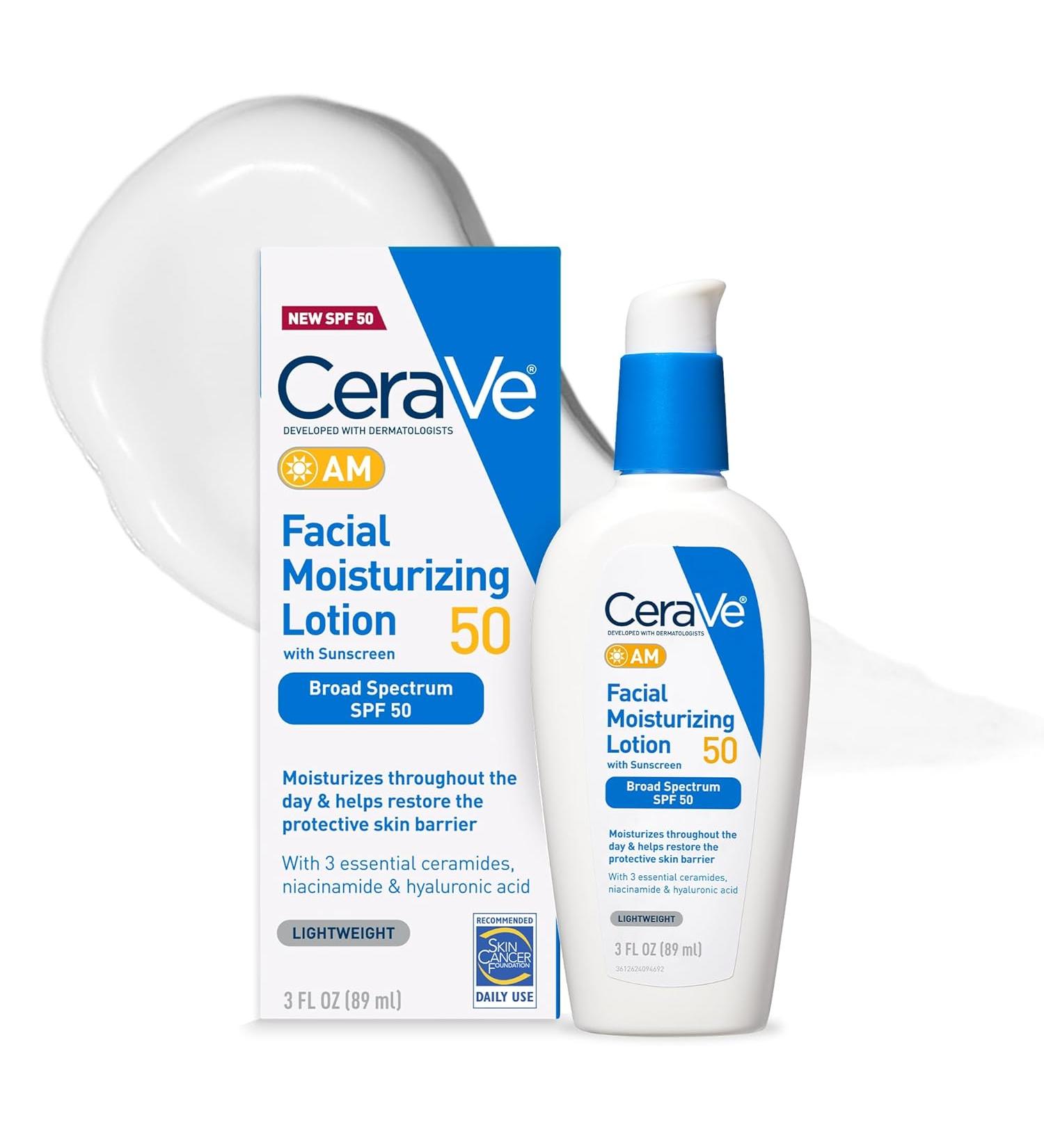 CeraVe Facial Moisturizing Lotion SPF 50 - 3 Oz. - Buy Online on GoSupps.com