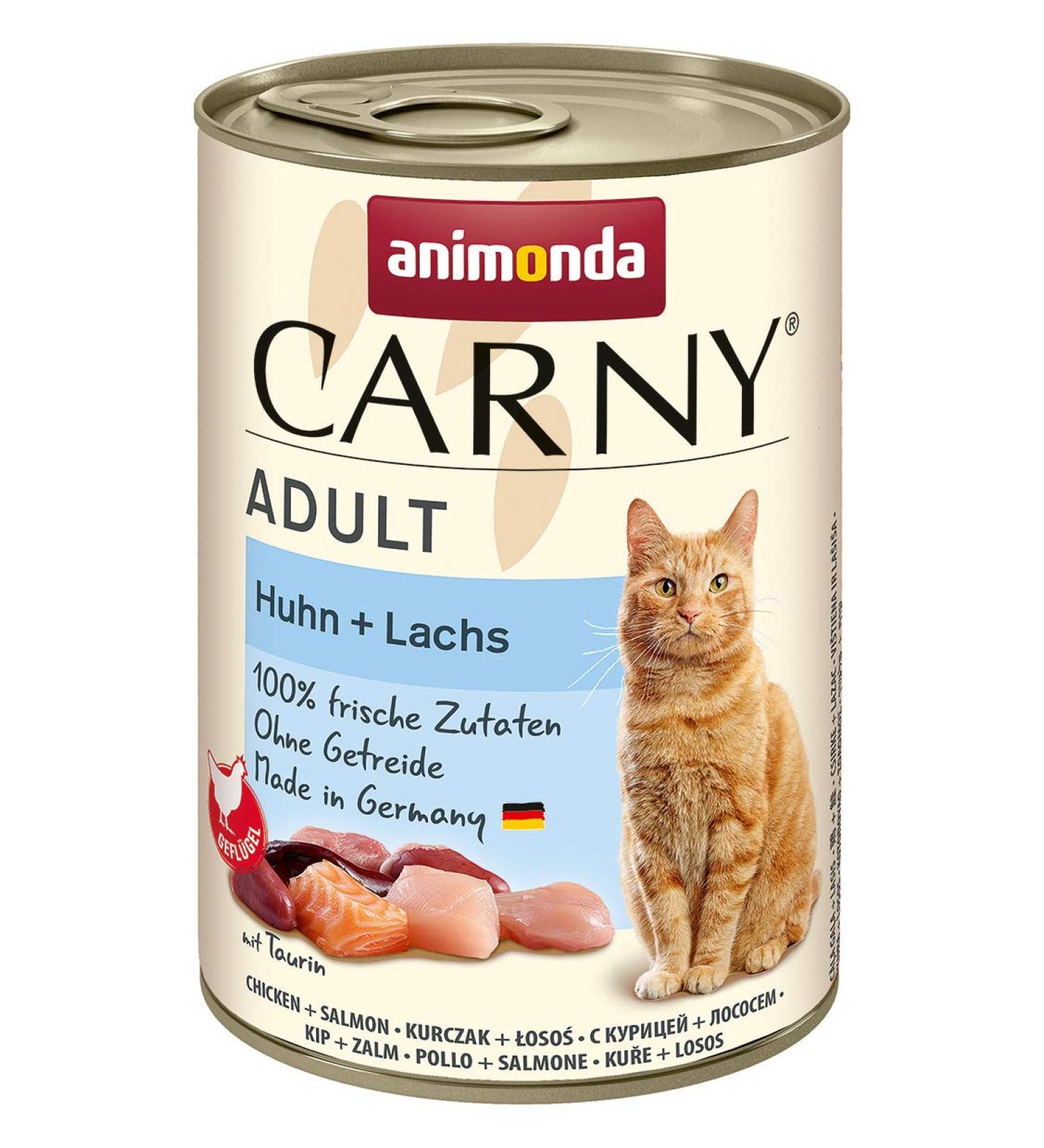 animonda Carny Adult cat food wet food for adult cats chicken + salmon 6 x 400 g Chicken + salmon 400 g (pack of 6)