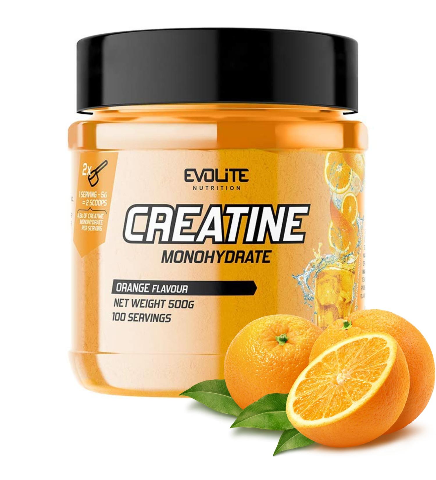 Evolite Nutrition Creatine Monohydrate 500g - Tasty Pre Workout Booster with Taurine - Best Creatine Powder for Energy & Performance - Buy Online on GoSupps.com