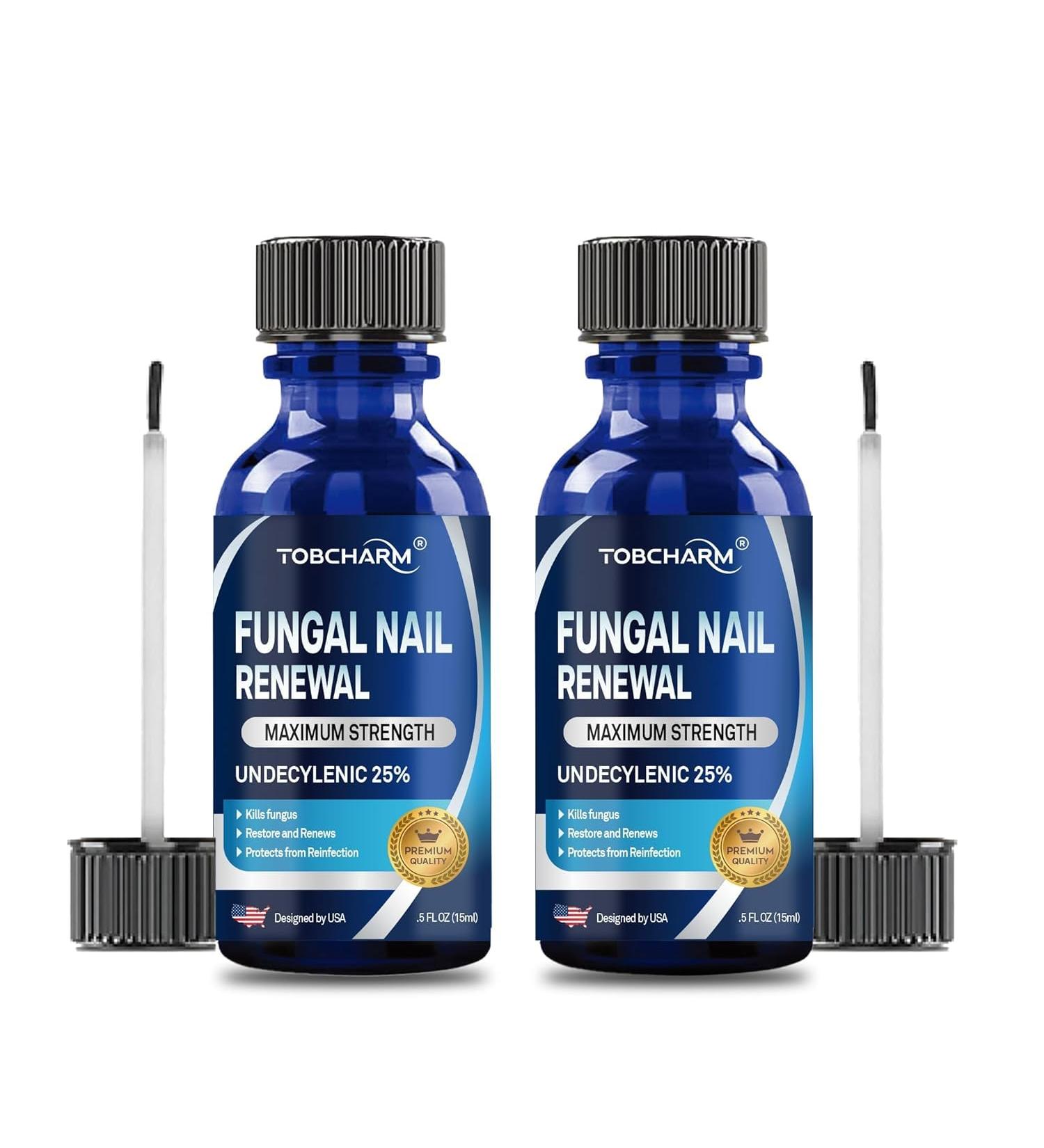 Extra Strength Toenail Fungus Treatment - 25% Undecylenic Acid & Tea Tree Oil for Toes & Fingernails - Blue Formula - Buy Online on GoSupps.com