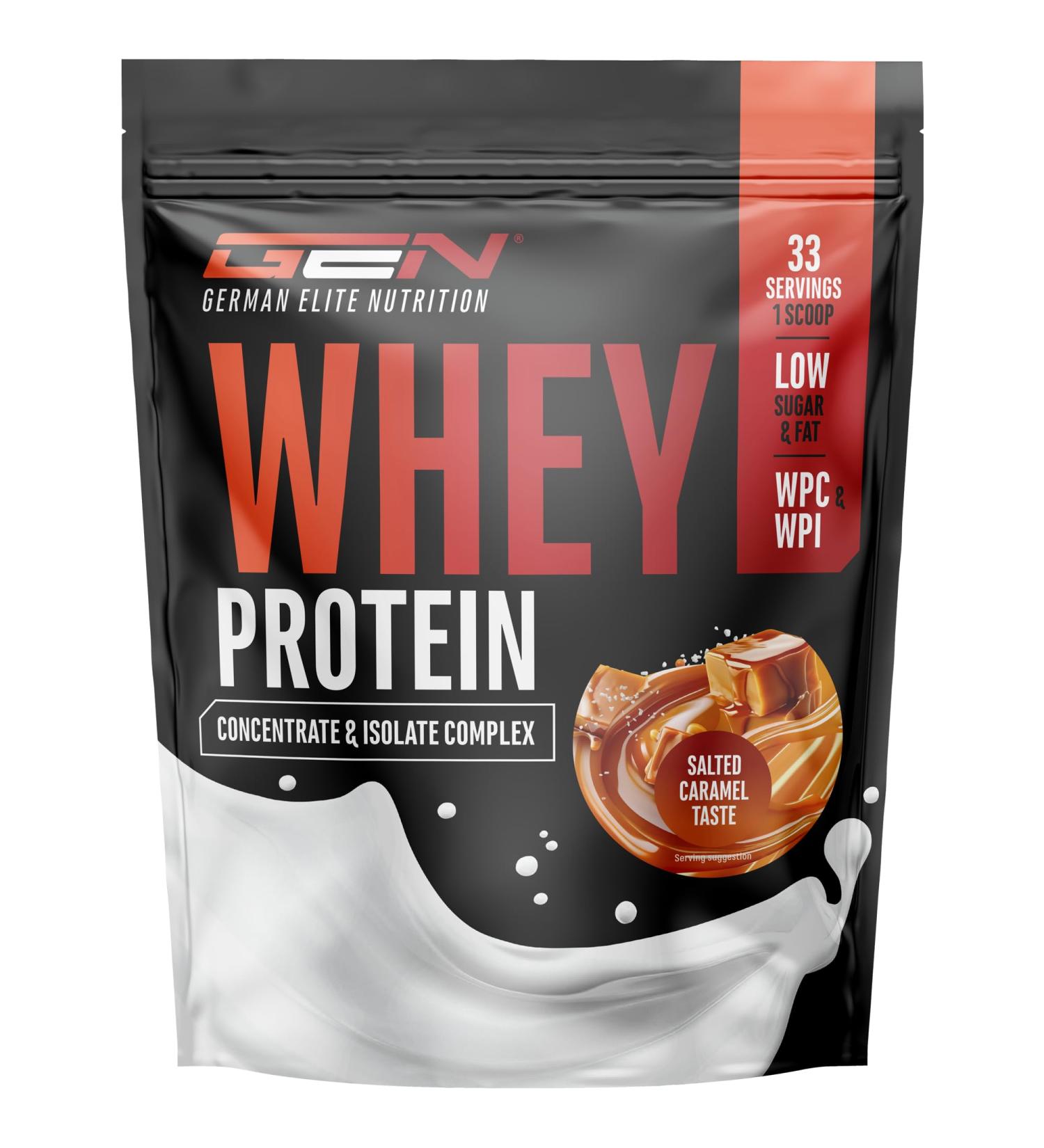 Poudre de prot ine de whey - 1000 g (Caramel sal ) - Avec part d'isolat - jusqu' 22 g de prot ine par portion - Poudre de prot ine soluble instantan e avec BCAA & EAA - Buy Online on GoSupps.com