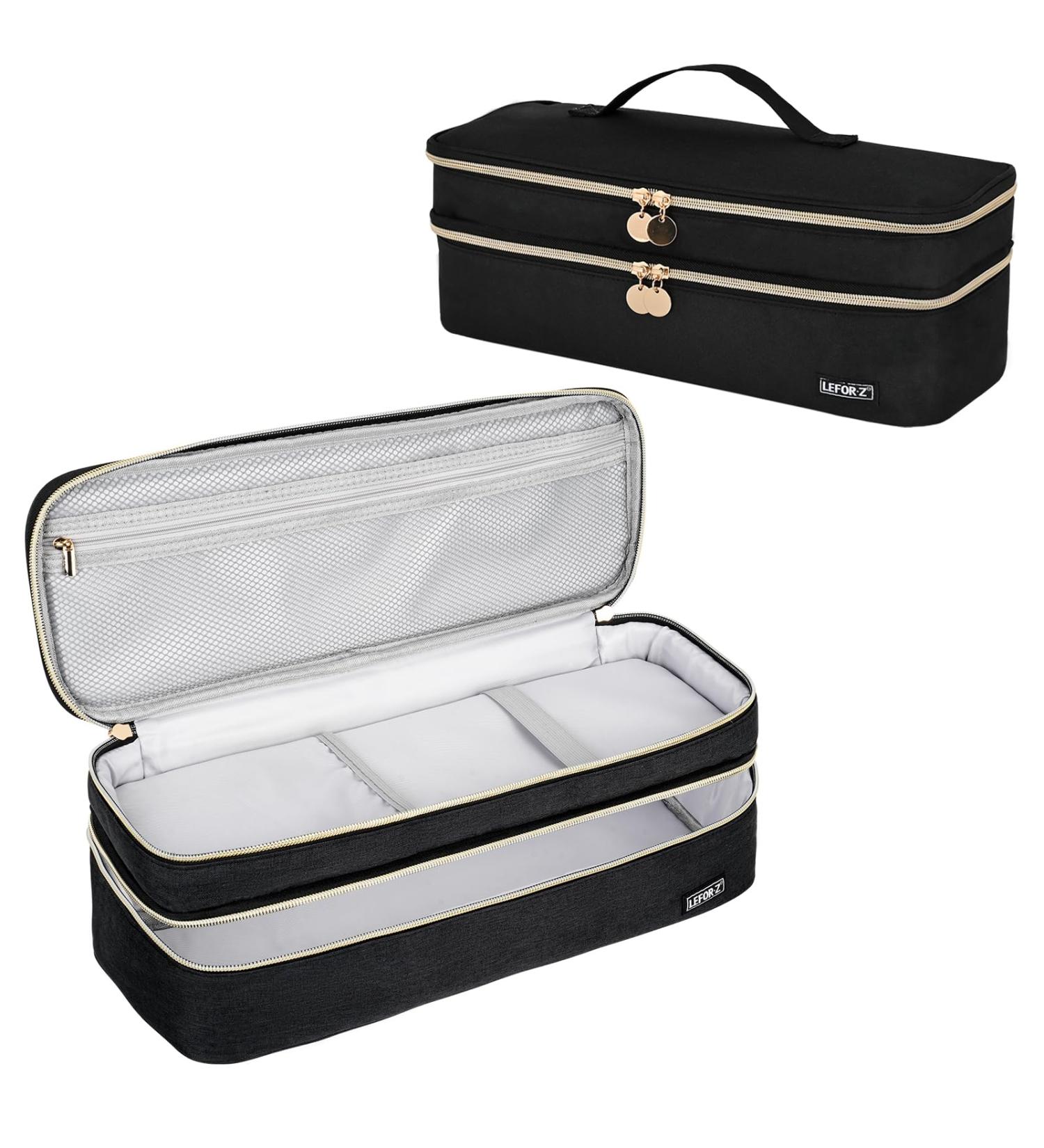 Double-Layer Travel Carrying Case Compatible with Revlon One-Step Hair Dryer Brush/Dyson Airwrap Styler/Hot Tools Storage Organizer Bag For Shark FlexStyle Hair Styler Storage Case Black(Bag Only) - Buy Online on GoSupps.com