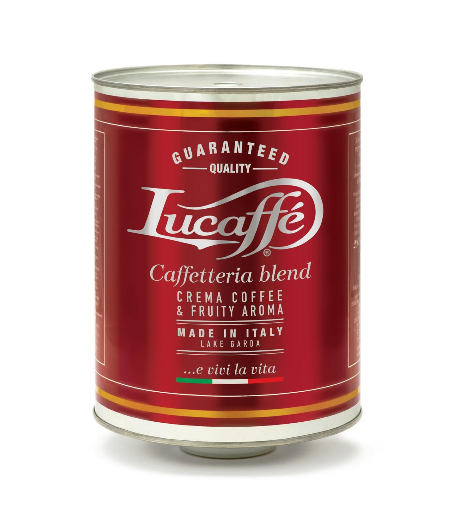 LUCAFF LUCAFFETTERIA Coffee Beans 2 kg Steel Canister Saves Aroma Arabica Gourmet Coffee Beans Fruity Taste Medium Roasting Intense Aroma Ideal for Bars and cafes - Buy Online on GoSupps.com