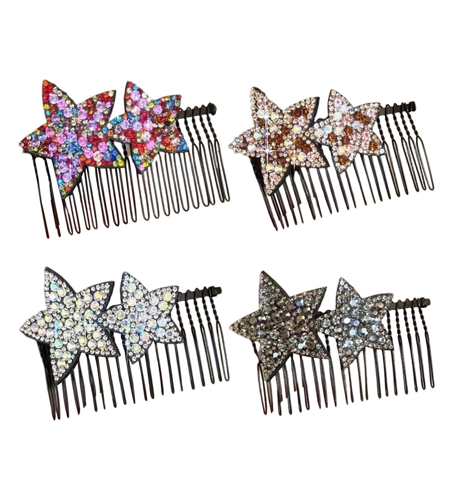 Hair Comb Clips - Shape Hair Finishing Fixer Comb | ABS Upside-Down Comb Hairpin Pentagram Hairpin Hair Finishing Fixer Comb Bridal Hair Pins Hair Accessories For Girls Women - Buy Online on GoSupps.com