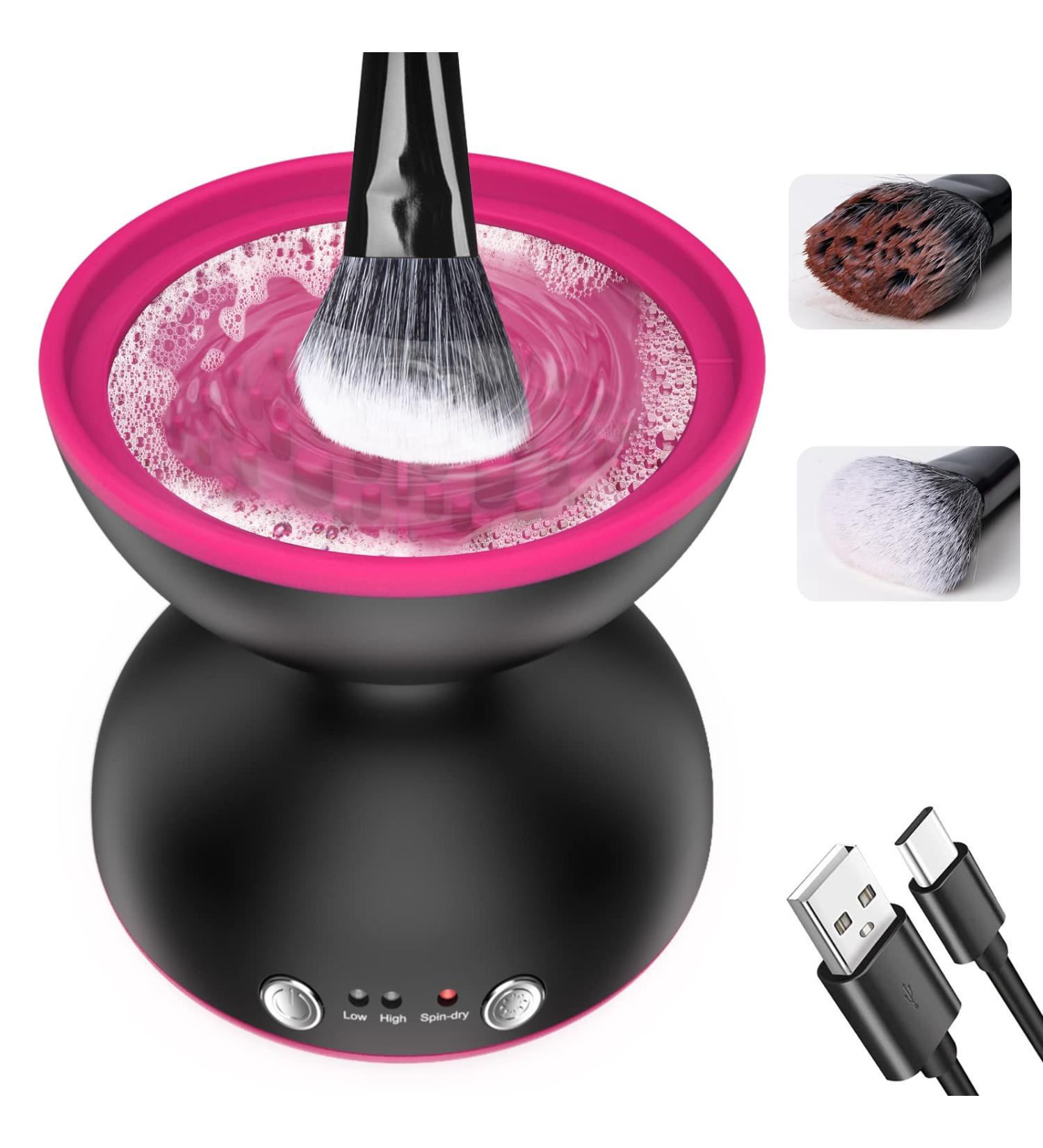 Mamgoak Electric Makeup Brush Cleaner & Dryer with Cleaning Solution - Portable & Automatic USB Cosmetic Tool for All Size Brushes - Buy Online on GoSupps.com