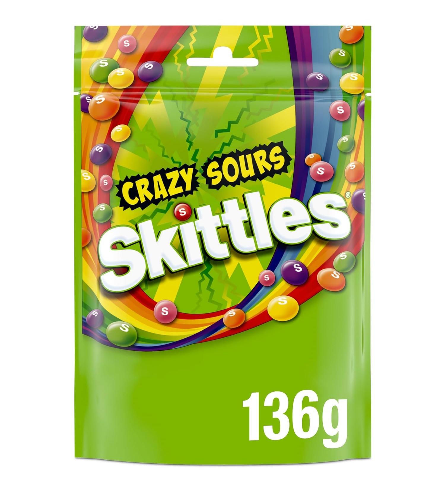 Skittles - Bonbons Crazy Sour - lot de 4 sachets de 174 g - Buy Online on GoSupps.com
