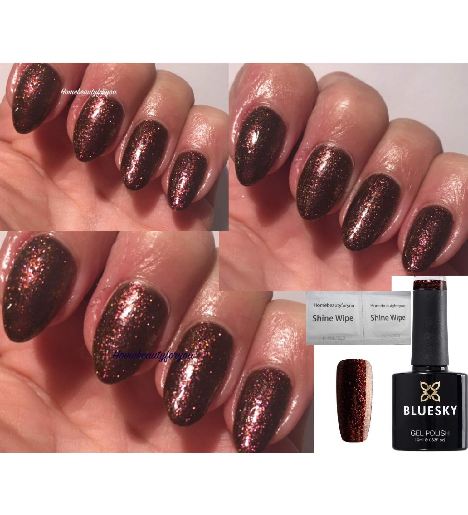 Bluesky Gel Polish BROWN Frosty Chocolate Brown Sparkle Nail JQ11 UV LED Soak Off 10ml - Buy Online on GoSupps.com