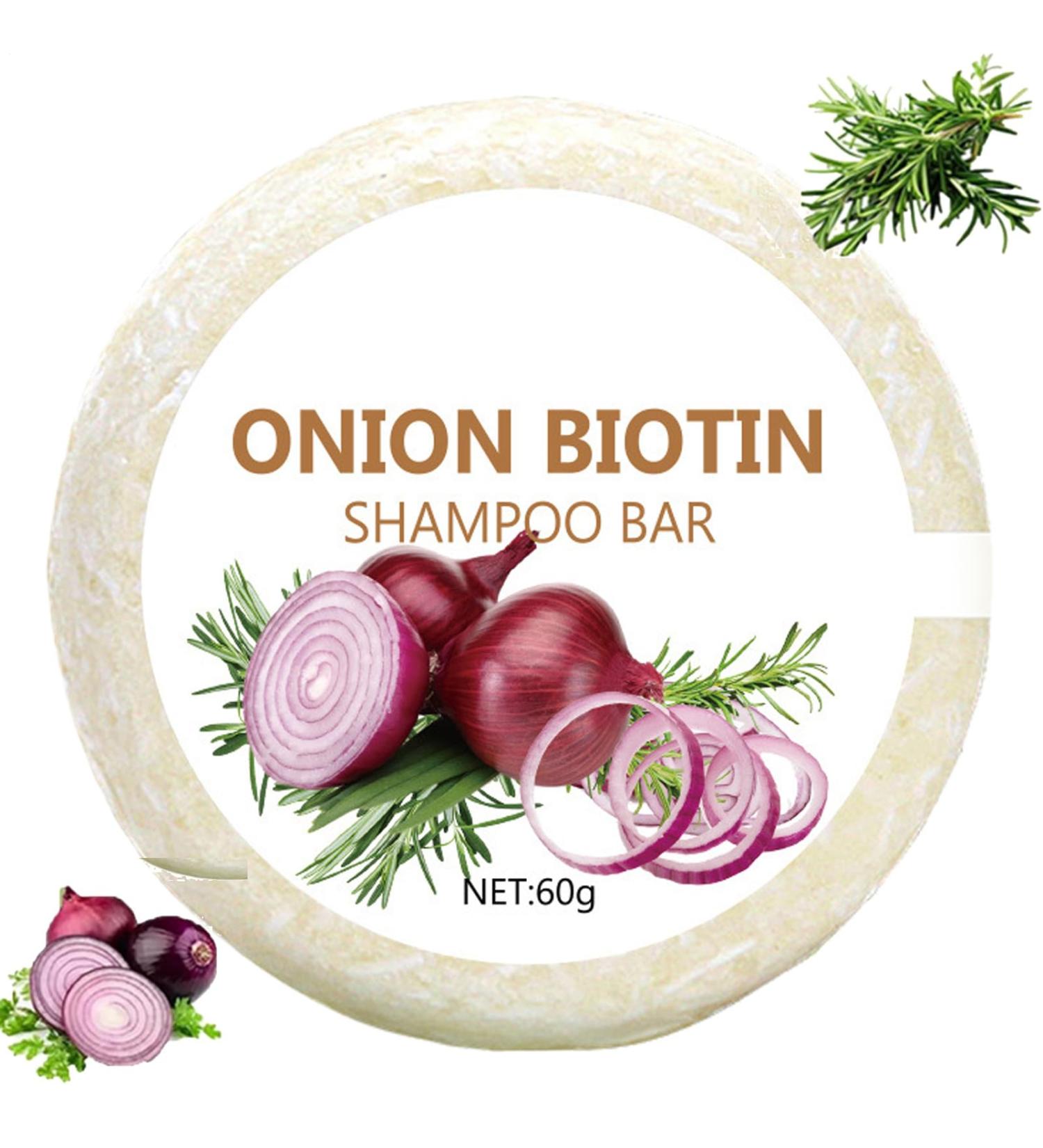 Onion Biotin Shampoo Bar 60g Oignon Romarins Shampooing Savon Shampoing de Barre L'Oignon Nourrissants Purifiants Oignon Biotine Shampooings Savon Am lioration du Cuir Chevelu - Buy Online on GoSupps.com