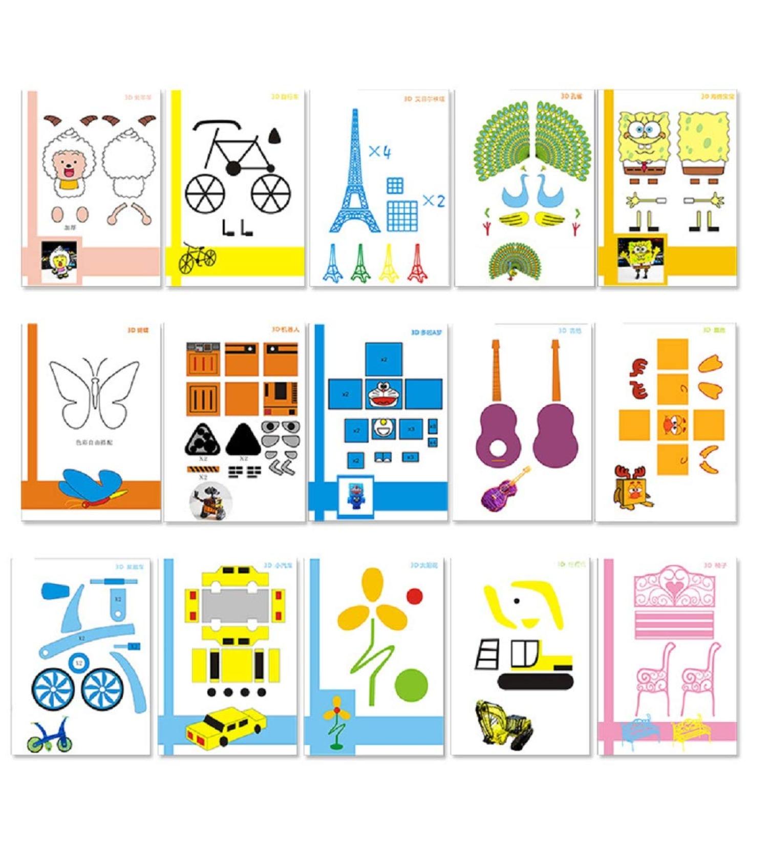 3D Printer Drawing Molds Paper Stencils - 20 Sheets, 40 Patterns, Clear Plate Set - Buy Online on GoSupps.com