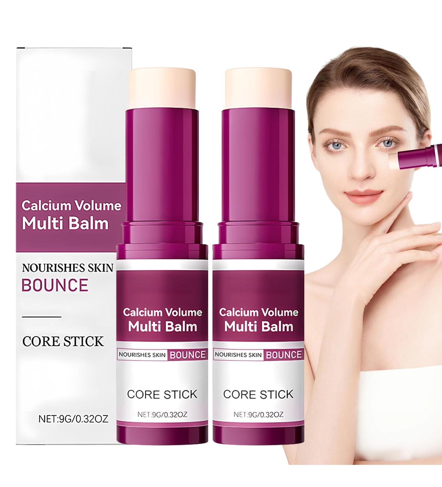 MQN 2PCS Calcium Stick Calcium Volume Multi Bomb Stick Korean Collagen Core Balm for Face Eyes & Neck with Almond Vitamin E - Buy Online on GoSupps.com