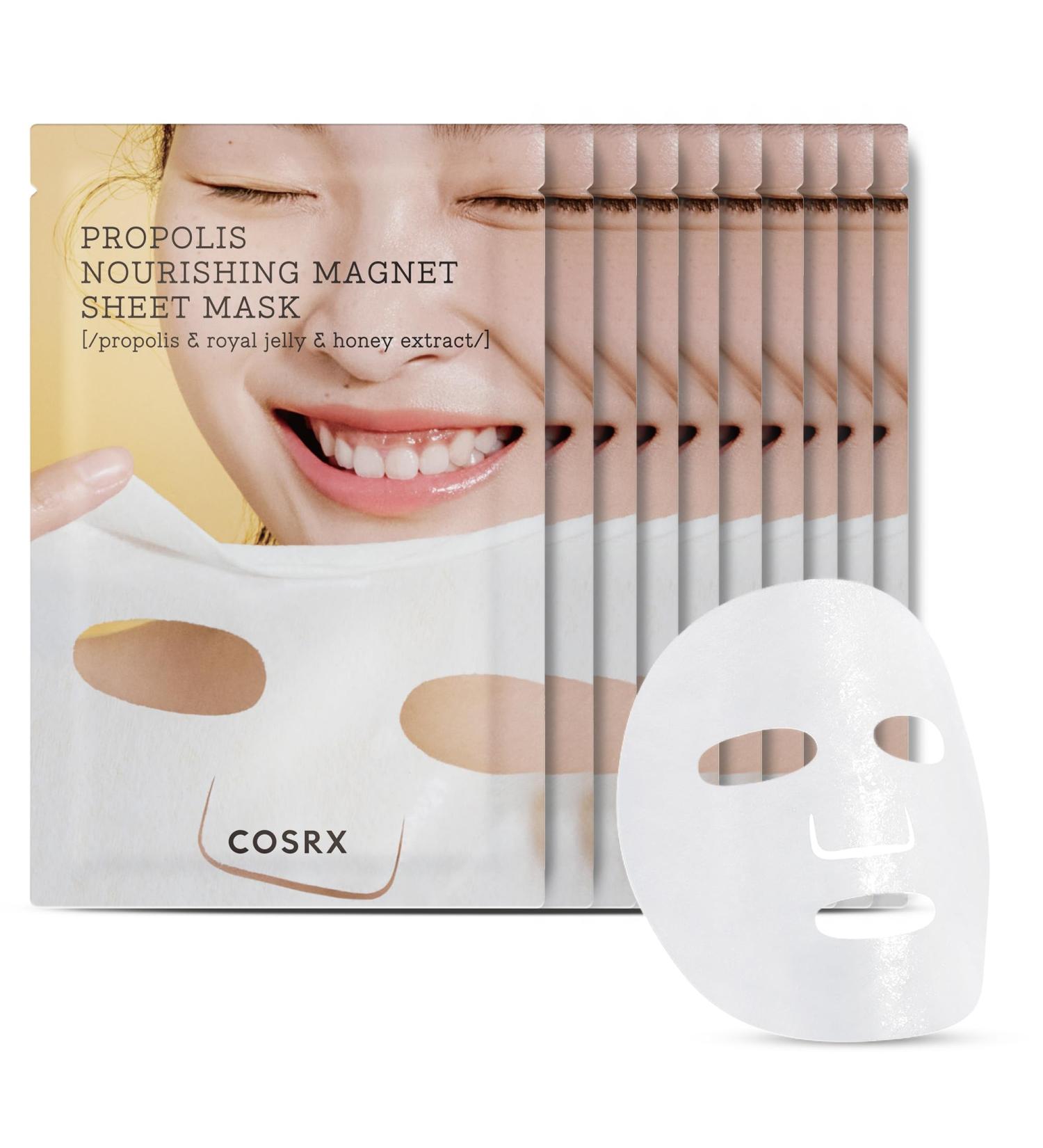 COSRX Propolis Nourishing Sheet Mask 10 EA - Soothing Honey Serum for Healthy Glow Deep Moisture Vegan Paraben & Sulfate-Free Korean Skincare - Buy Online on GoSupps.com