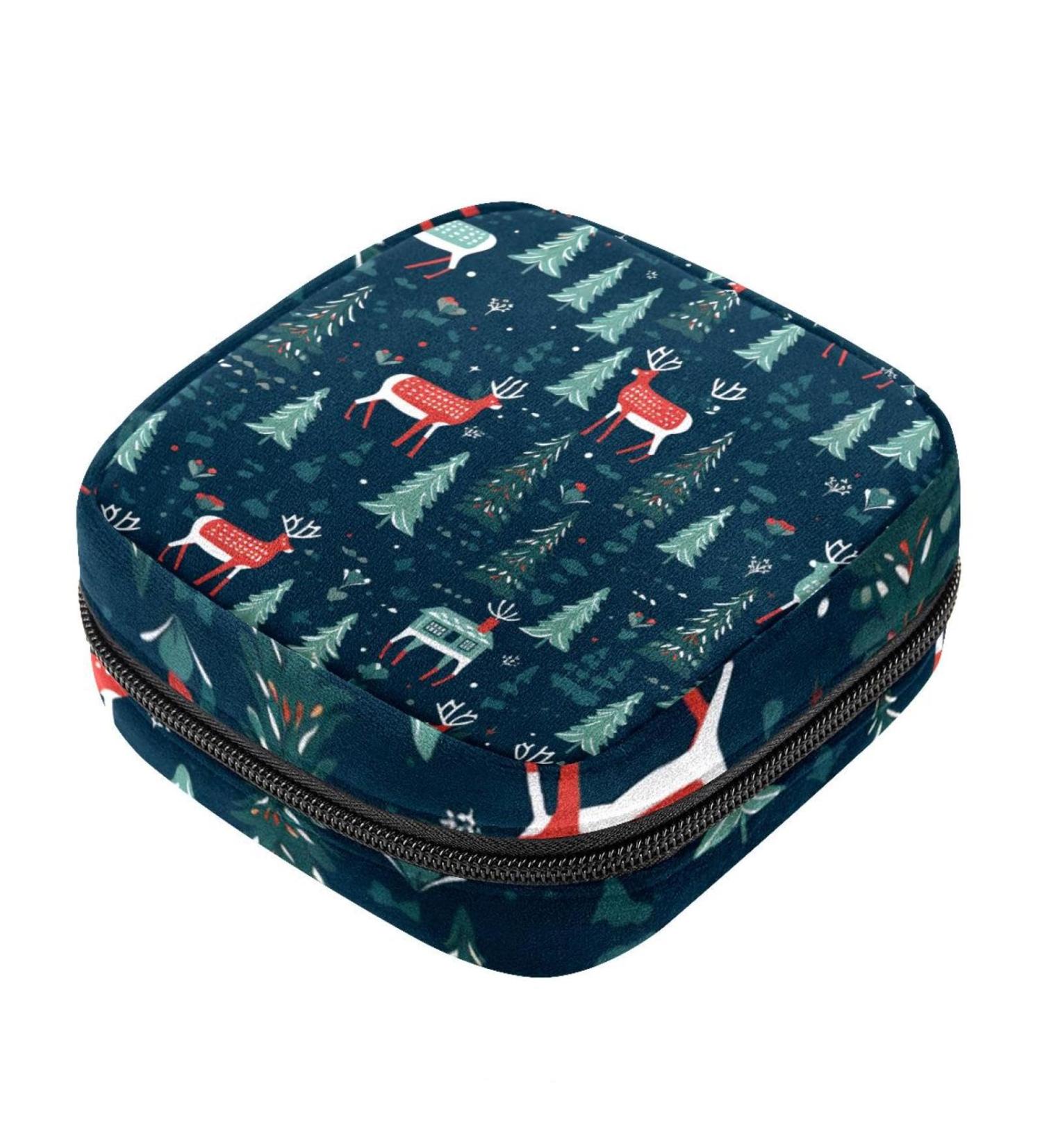 Period Bag - Stylish Sanitary Napkin & Tampon Holder | Christmas Forest Design for Easy Purse Storage - Buy Online on GoSupps.com