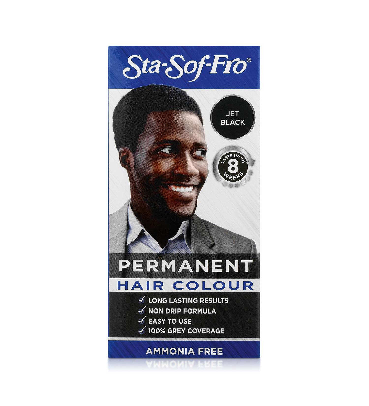 Sta Sof Fro Permanent Black Hair Dye for Men - Cream Formula Jet Black Hair Color - Buy Online on GoSupps.com